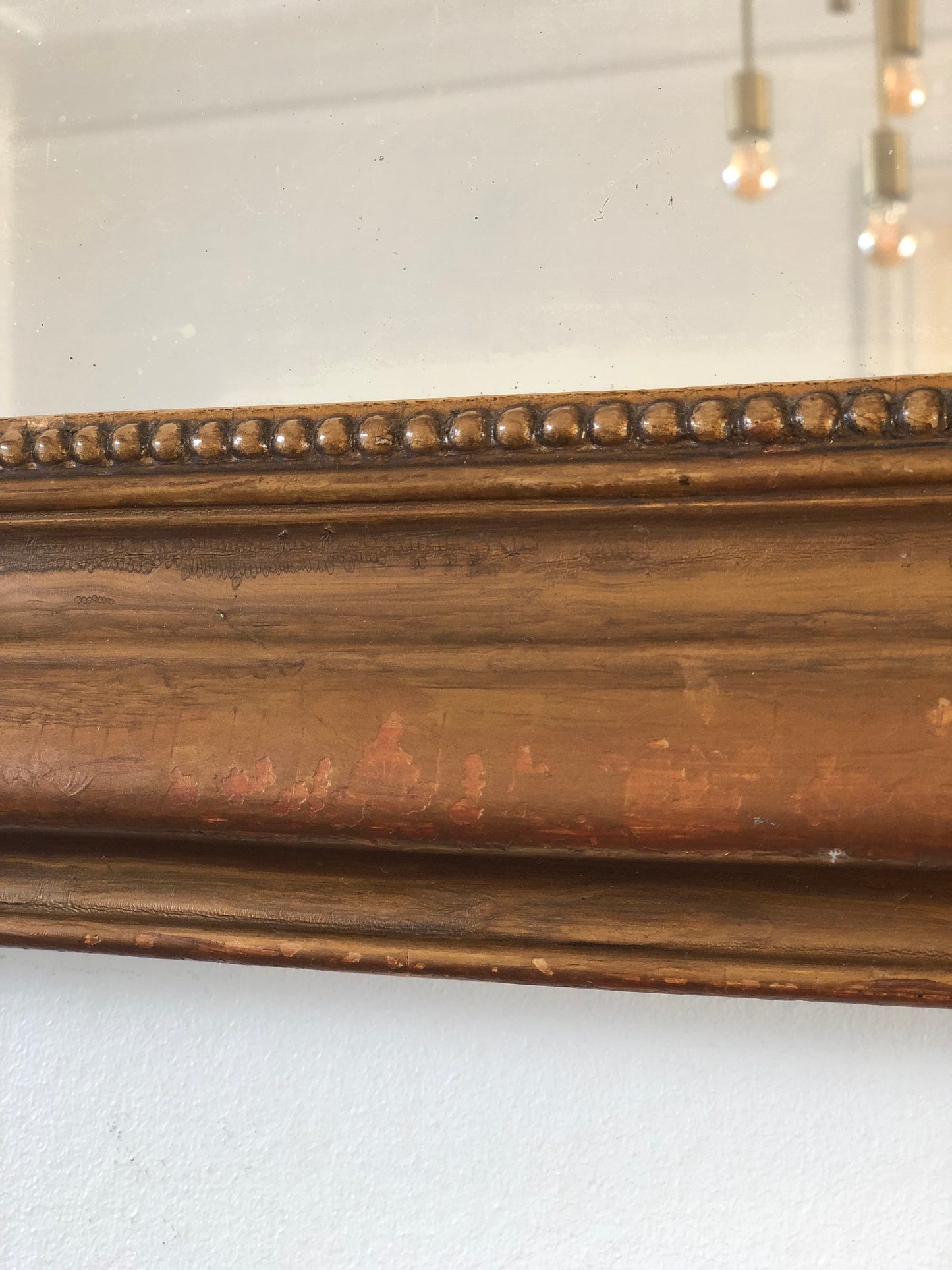 Large Antique French Louis Philippe Giltwood Mirror – Late 19th Century