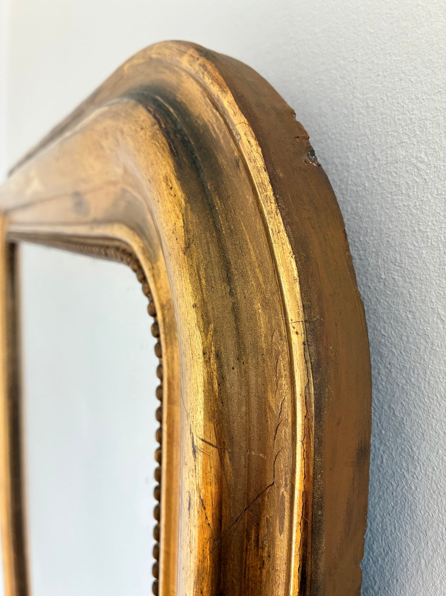 Large Antique French Louis Philippe Giltwood Mirror – Late 19th Century