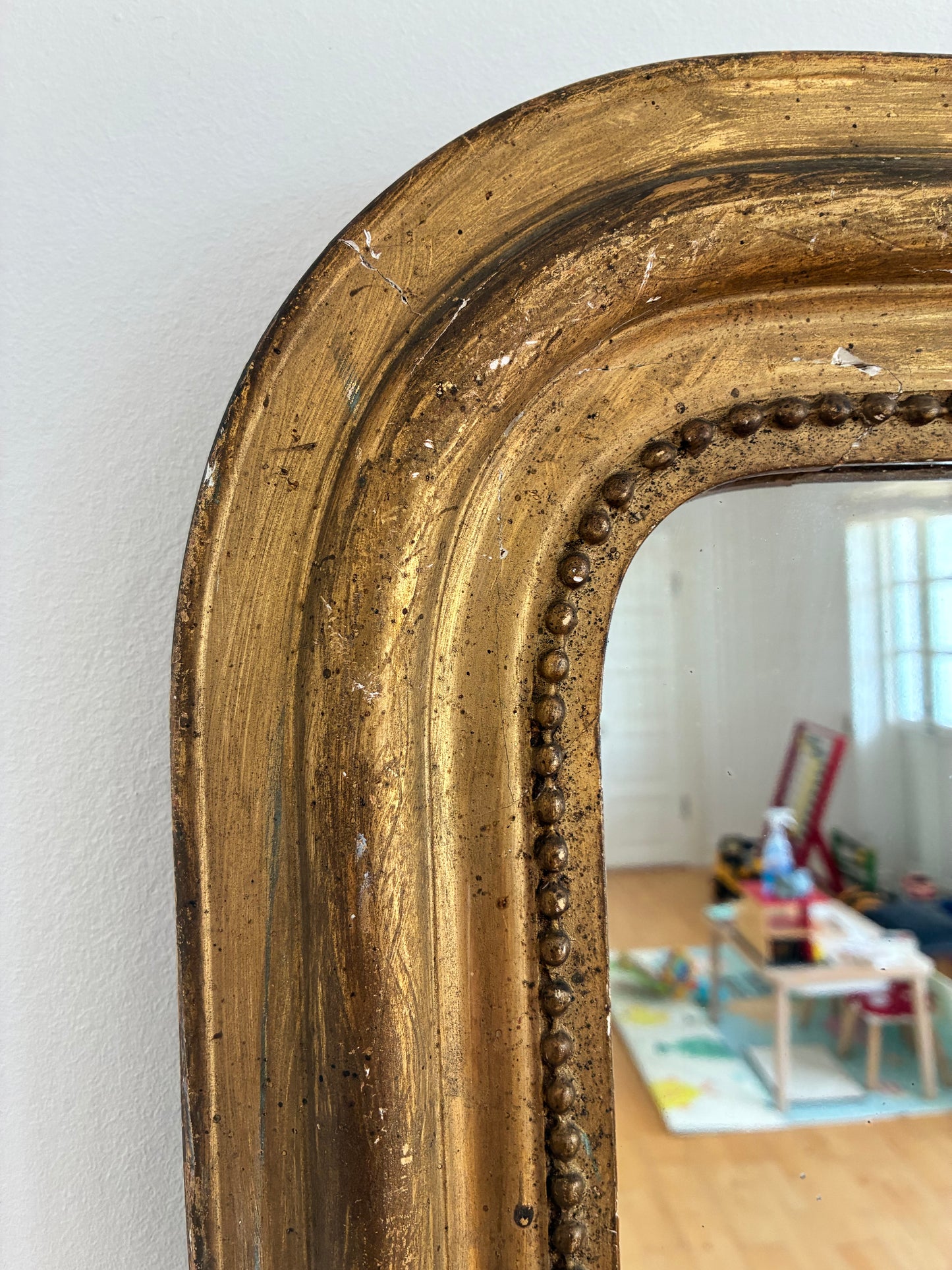 Large Antique French Louis Philippe Giltwood Mirror – Late 19th Century