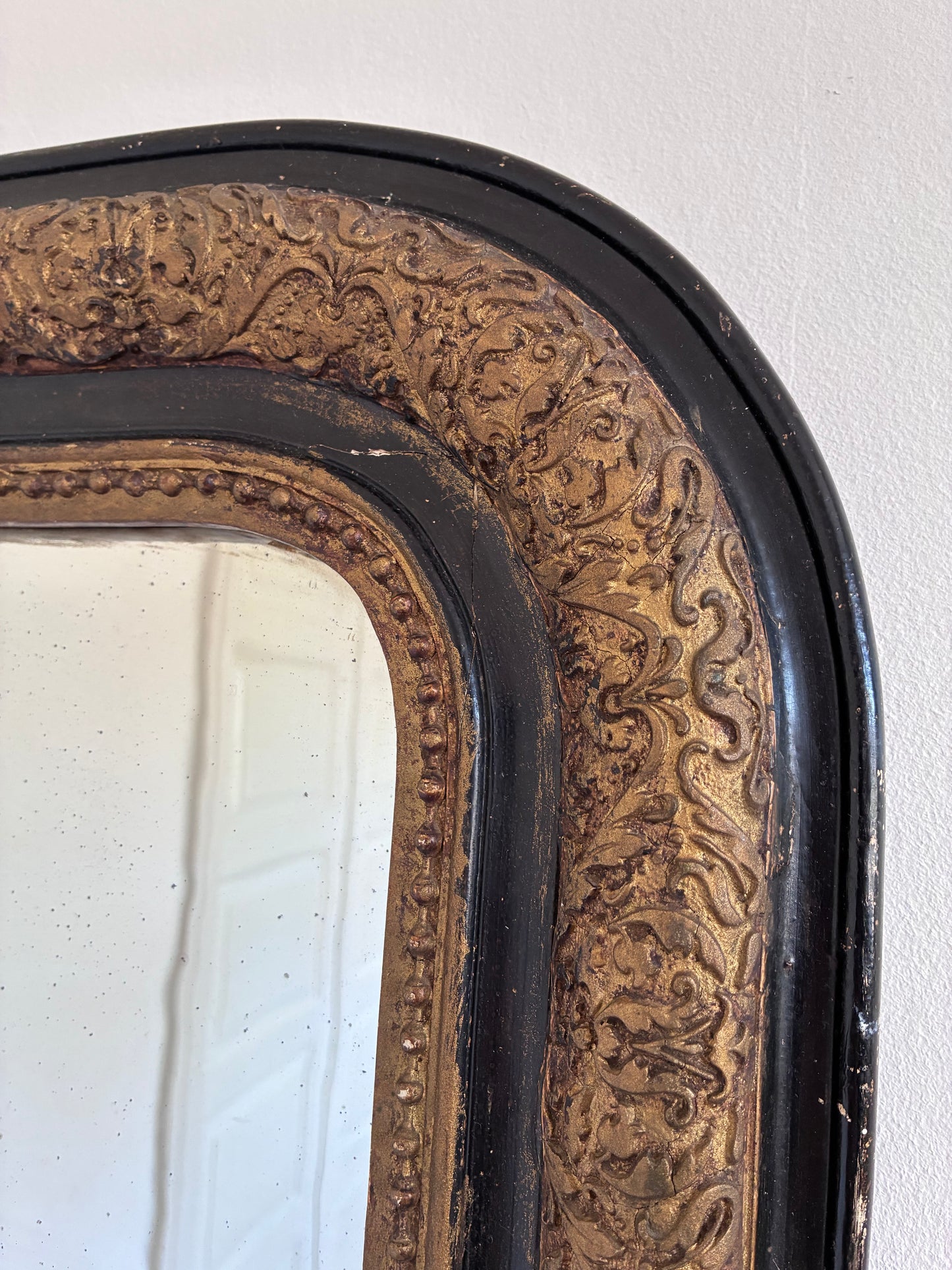 Large Antique French Louis Philippe Giltwood Mirror, late 19th century