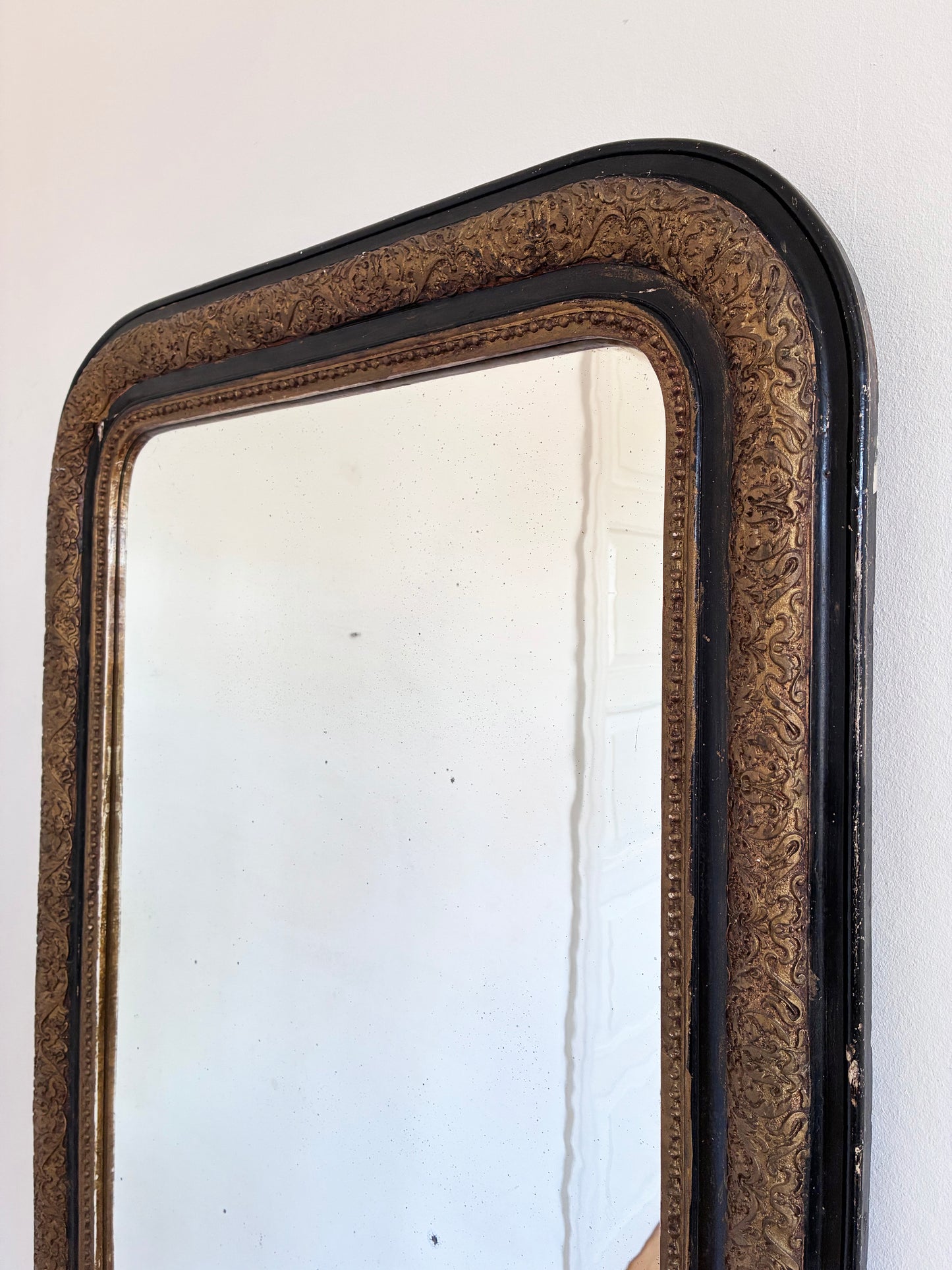 Large Antique French Louis Philippe Giltwood Mirror, late 19th century