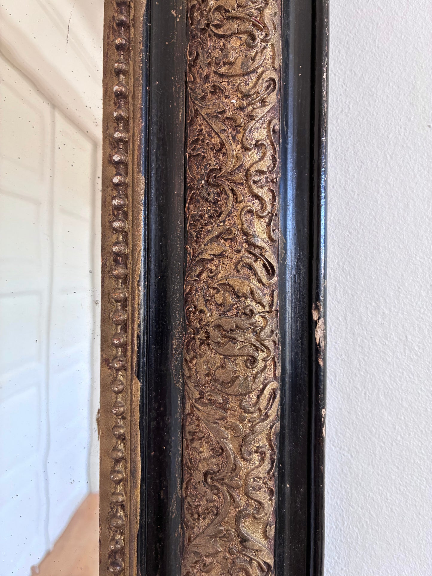 Large Antique French Louis Philippe Giltwood Mirror, late 19th century