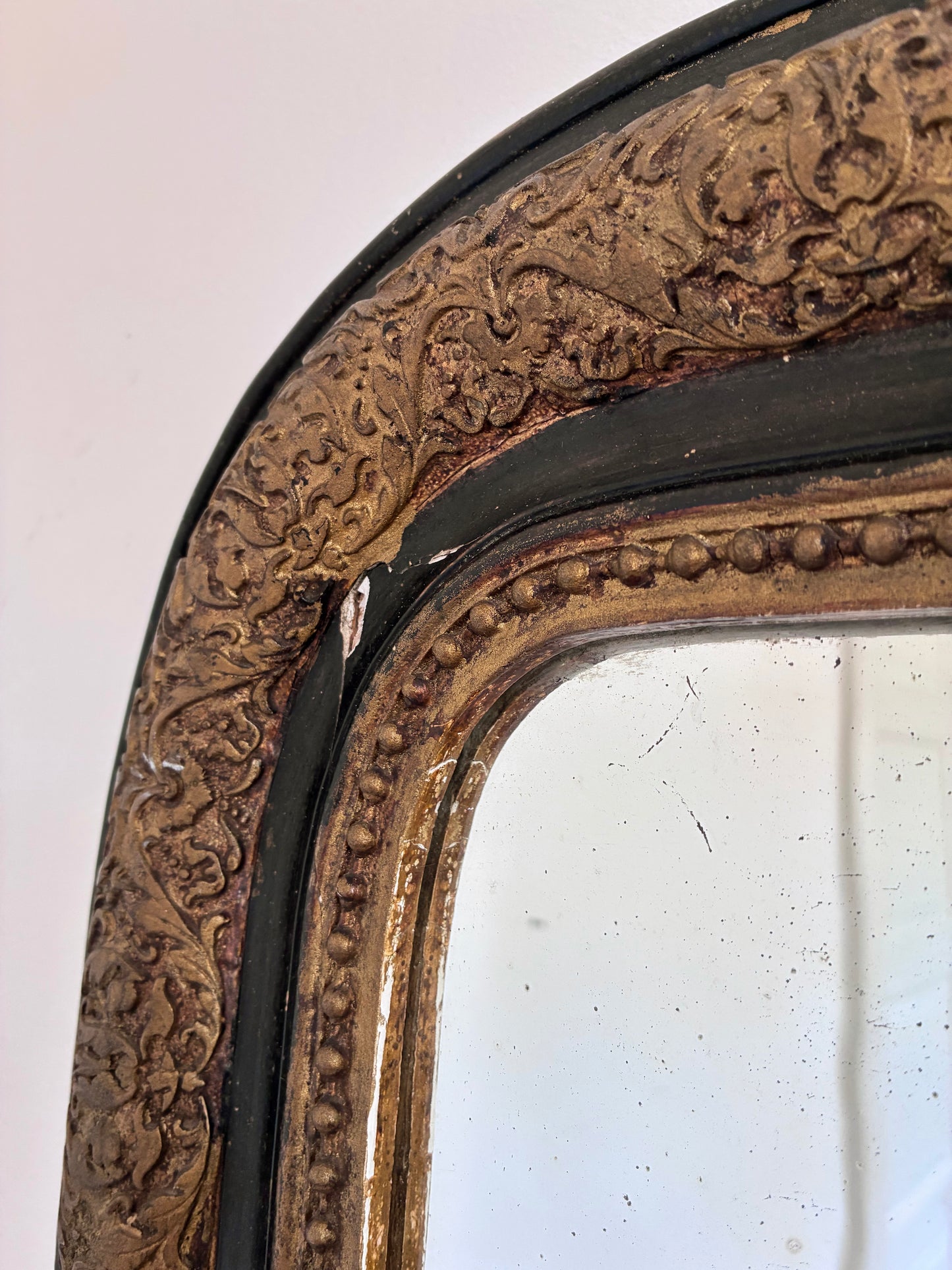 Large Antique French Louis Philippe Giltwood Mirror, late 19th century