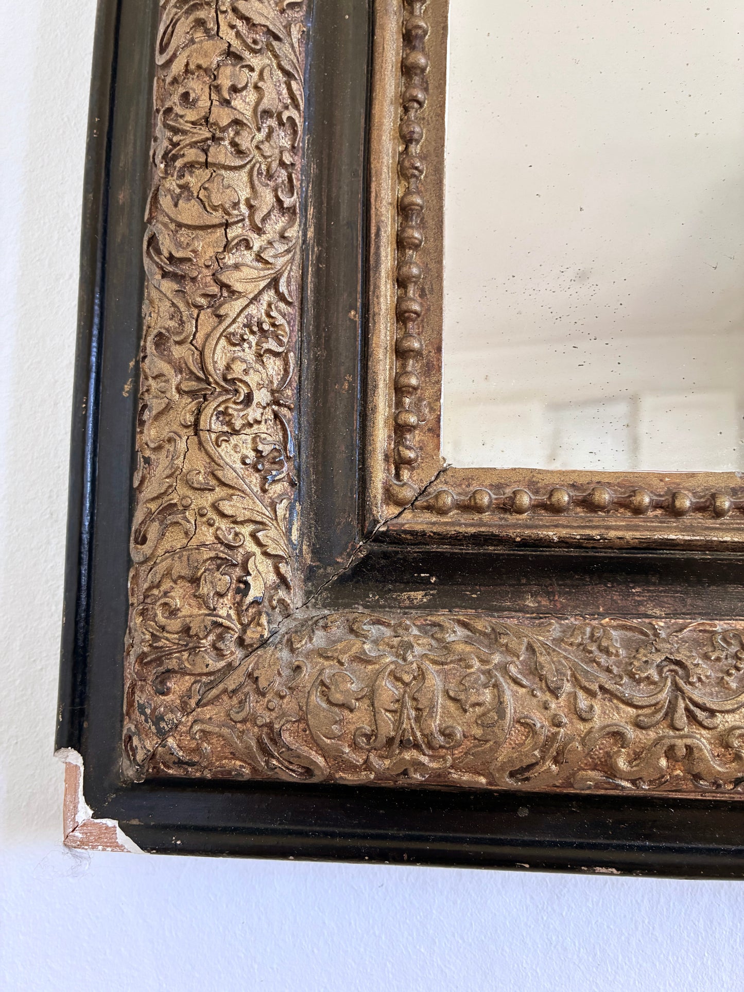 Large Antique French Louis Philippe Giltwood Mirror, late 19th century