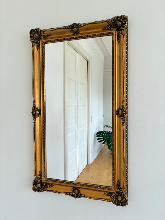 Large Antique French Napoleon III Full-Length Giltwood Mirror, 19th Century