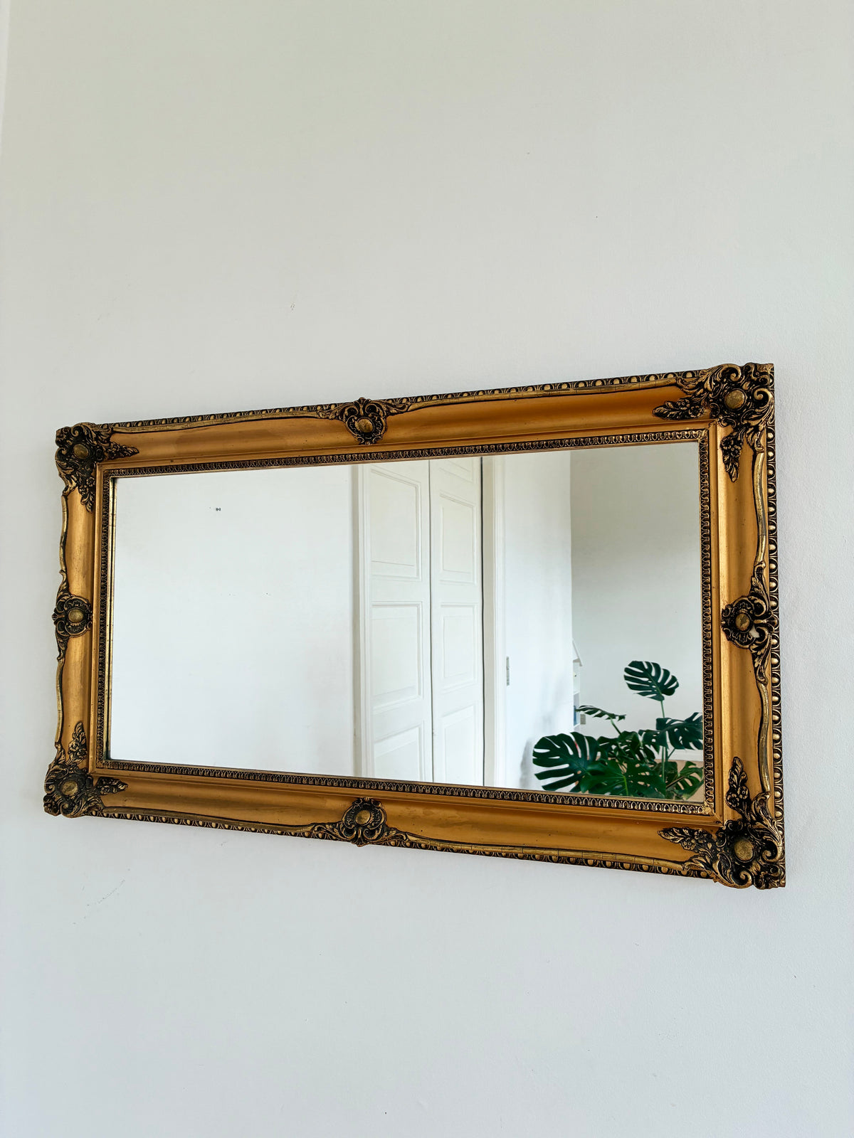 Large Antique French Napoleon III Full-Length Giltwood Mirror, 19th Century