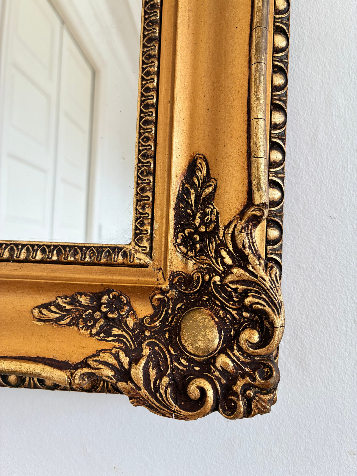 Large Antique French Napoleon III Full-Length Giltwood Mirror, 19th Century