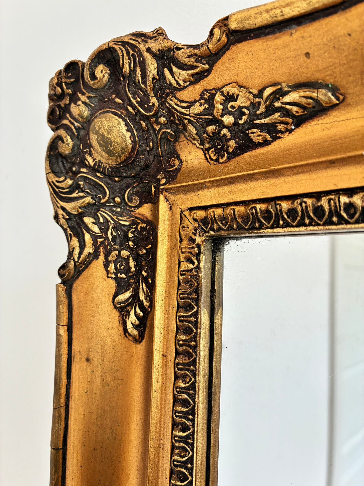 Large Antique French Napoleon III Full-Length Giltwood Mirror, 19th Century