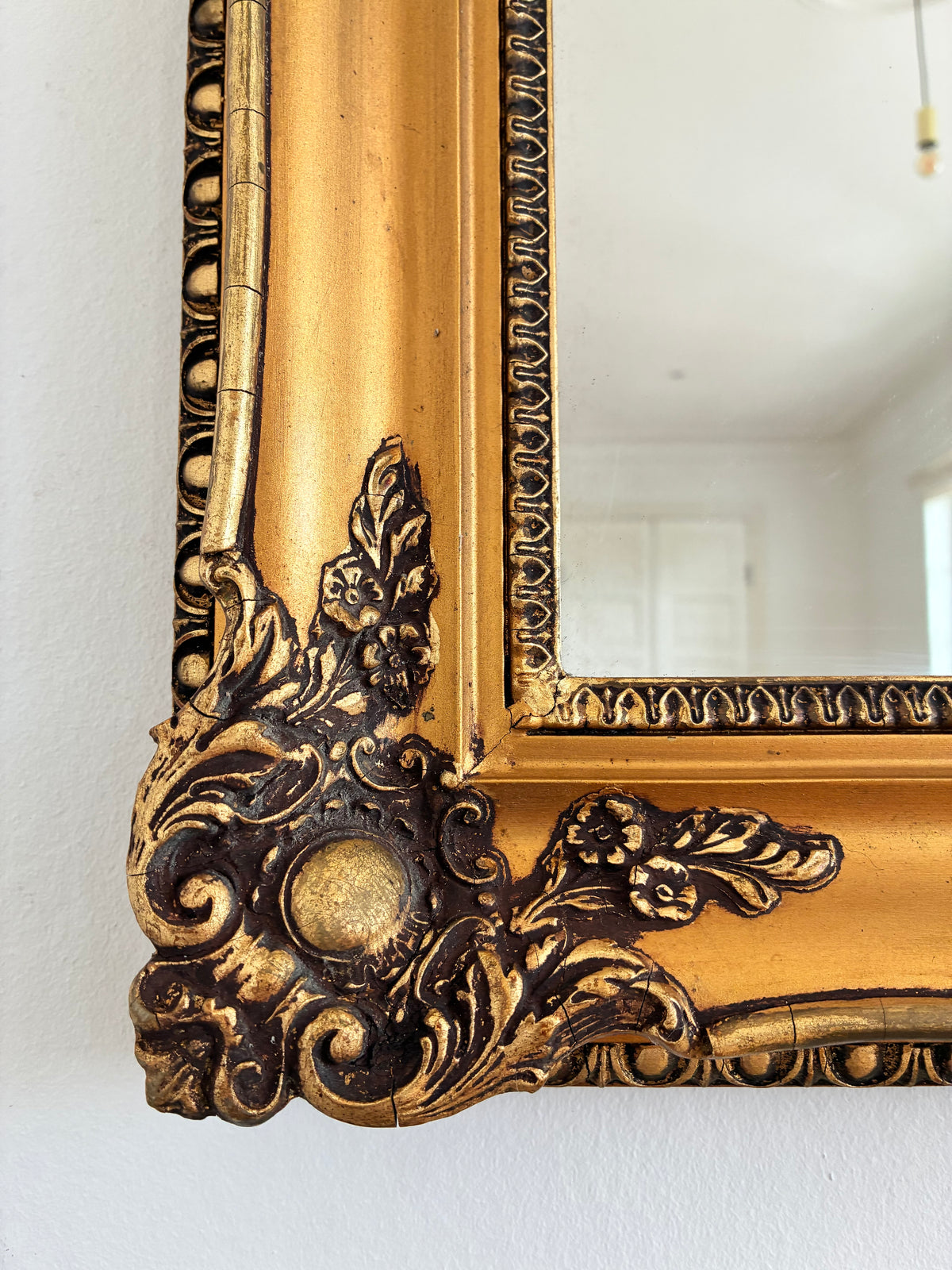 Large Antique French Napoleon III Full-Length Giltwood Mirror, 19th Century