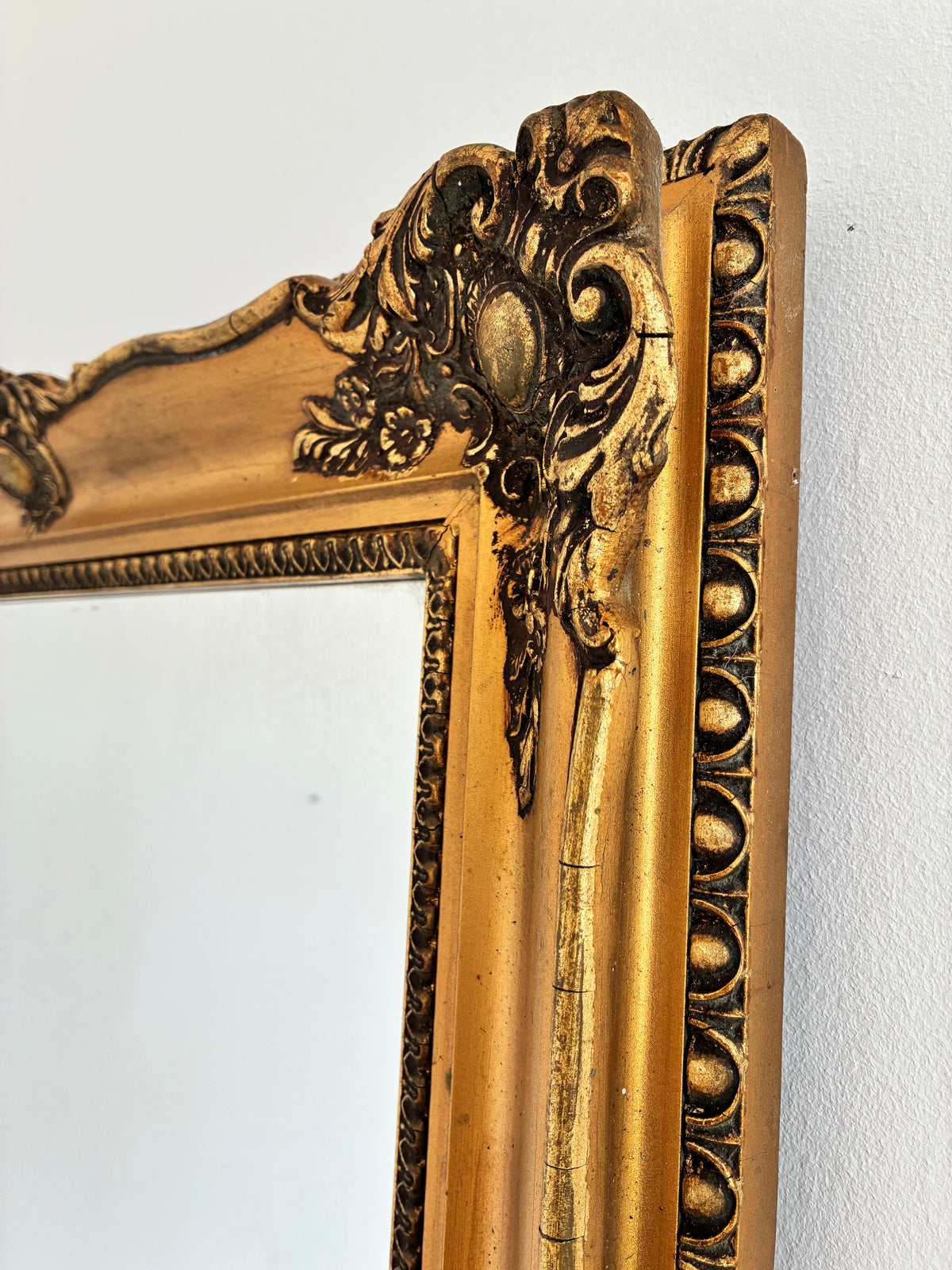 Large Antique French Napoleon III Full-Length Giltwood Mirror, 19th Century