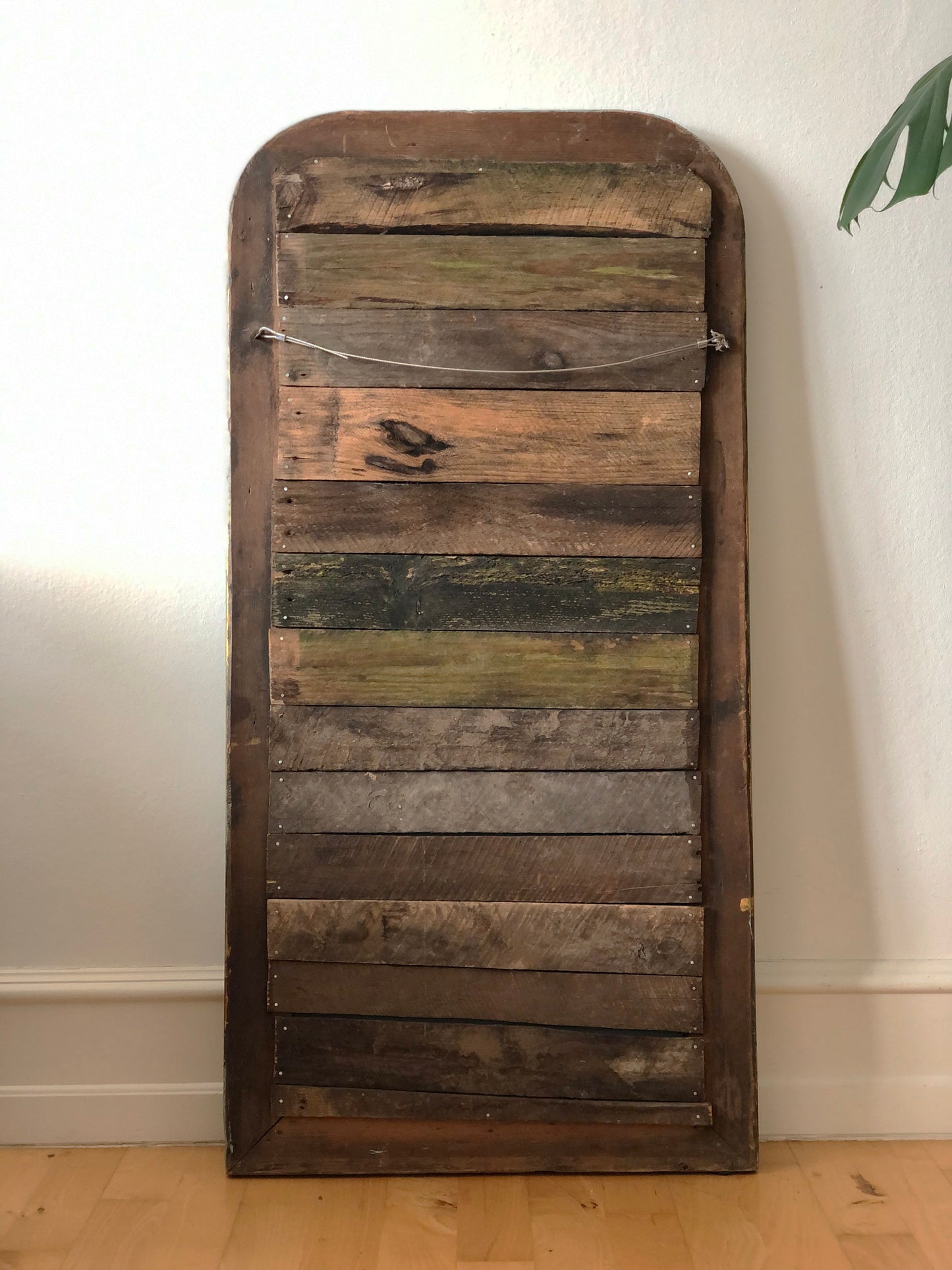 Large Antique Louis Philippe French Full length Mirror in Green and Gold, Late 19th Century