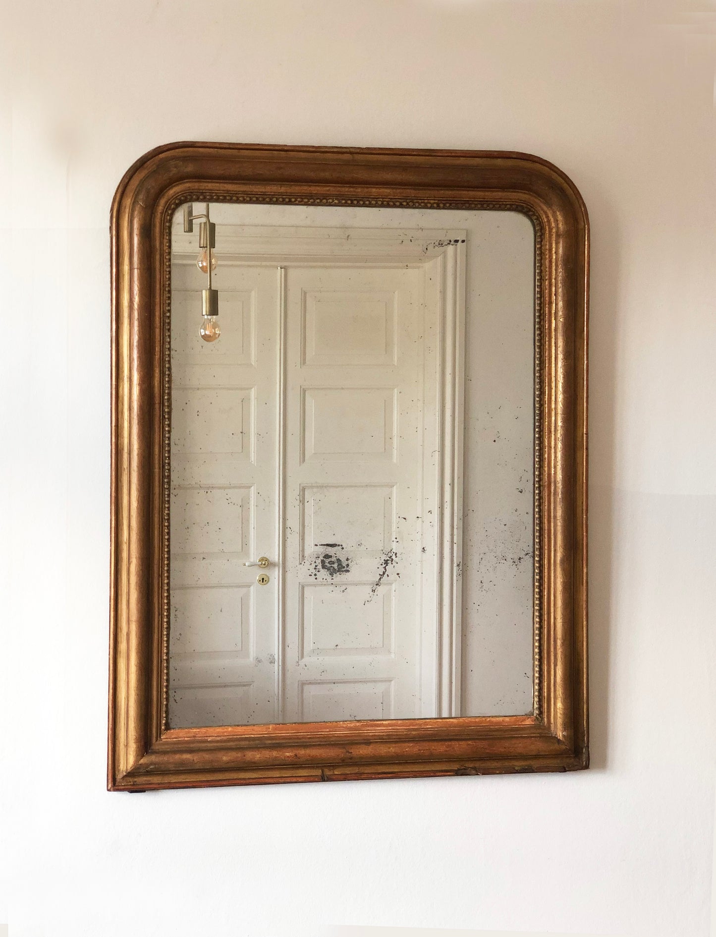 Large Antique Louis Philippe French Giltwood Mirror Late 19th Century