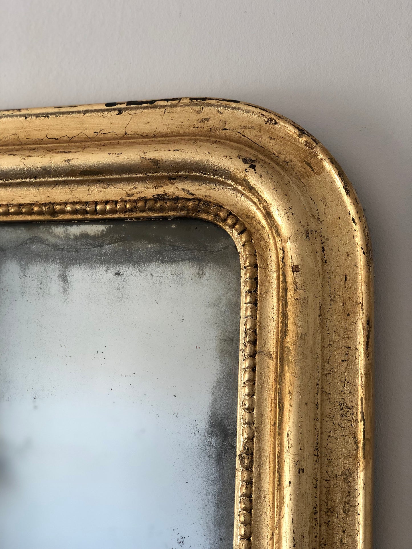 Large Antique Louis Philippe French Giltwood Mirror Late 19th Century