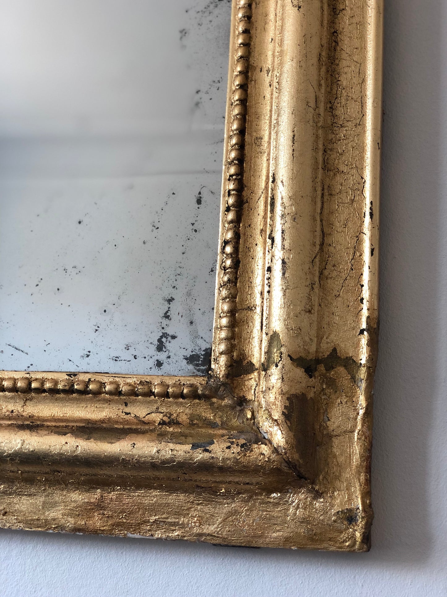 Large Antique Louis Philippe French Giltwood Mirror Late 19th Century