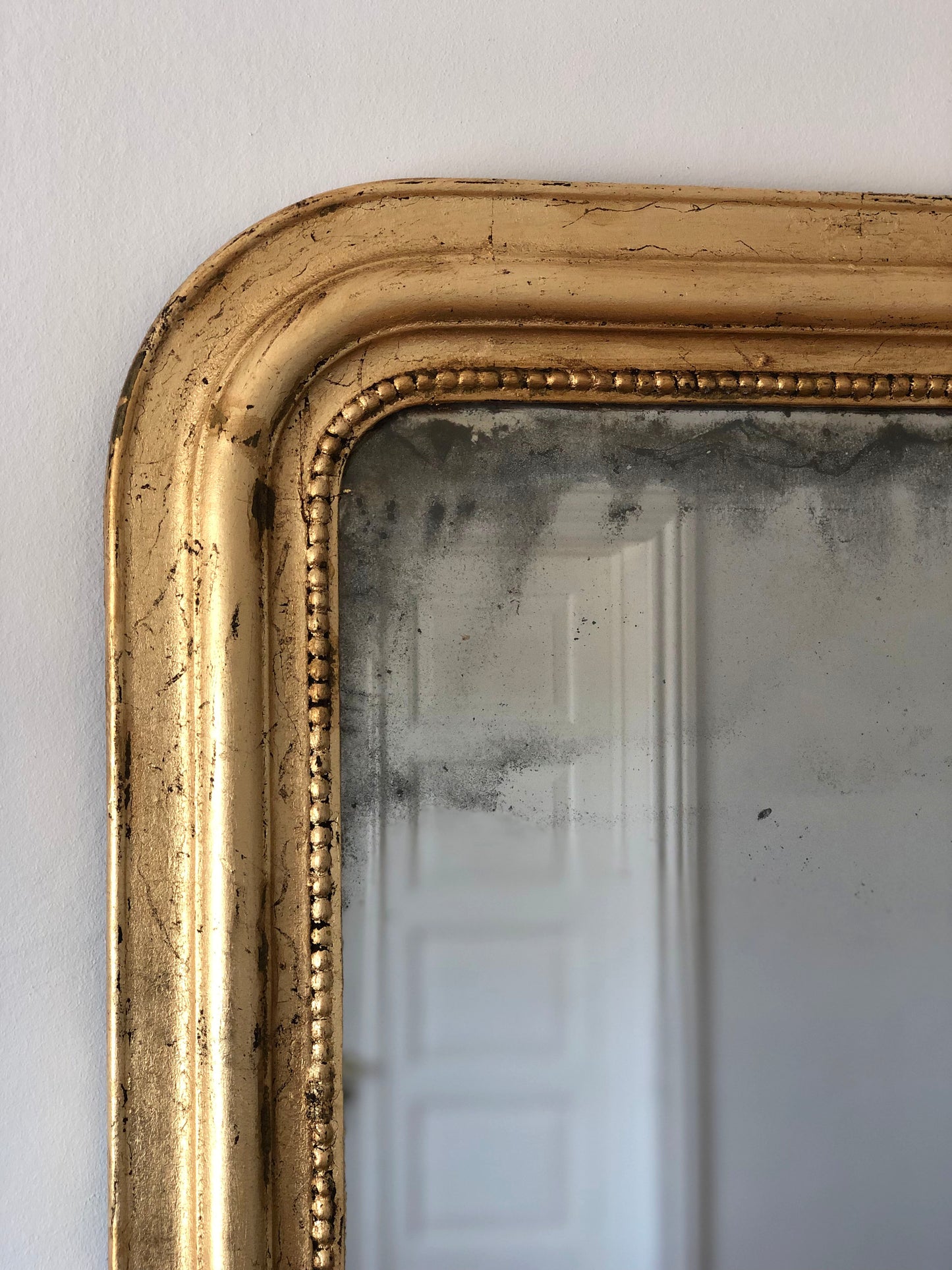 Large Antique Louis Philippe French Giltwood Mirror Late 19th Century