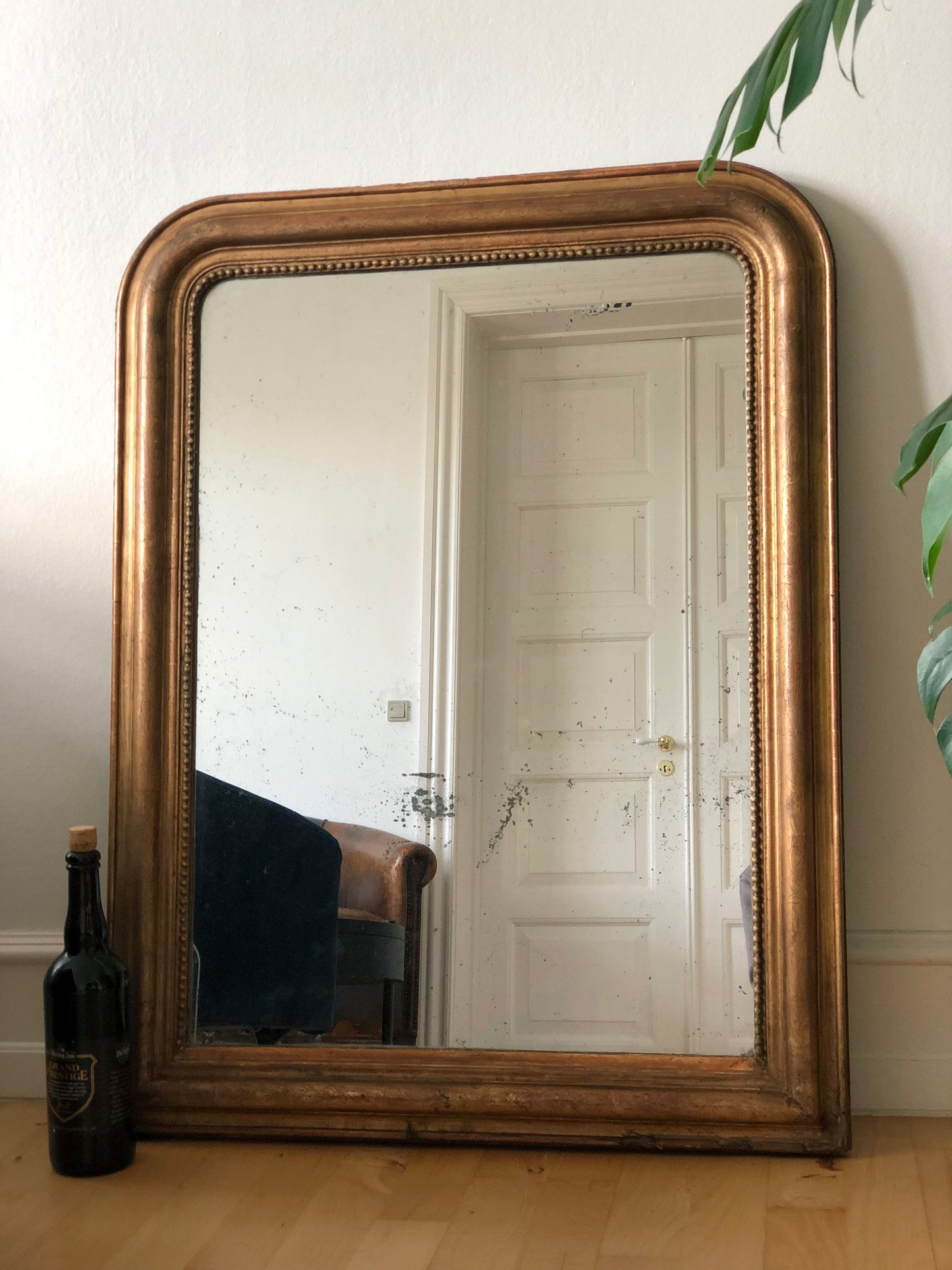 Large Antique Louis Philippe French Giltwood Mirror Late 19th Century