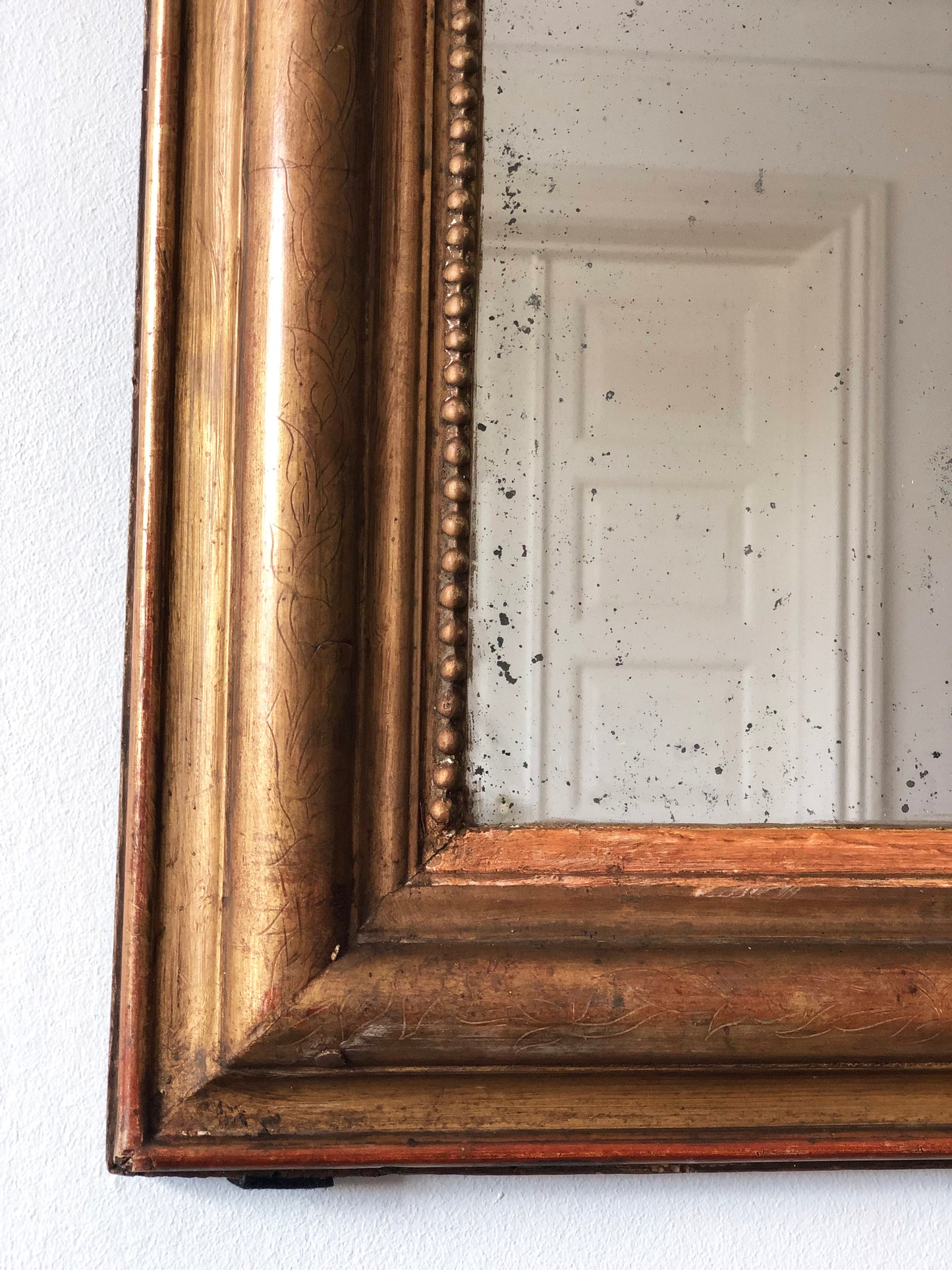 Large Antique Louis Philippe French Giltwood Mirror Late 19th Century