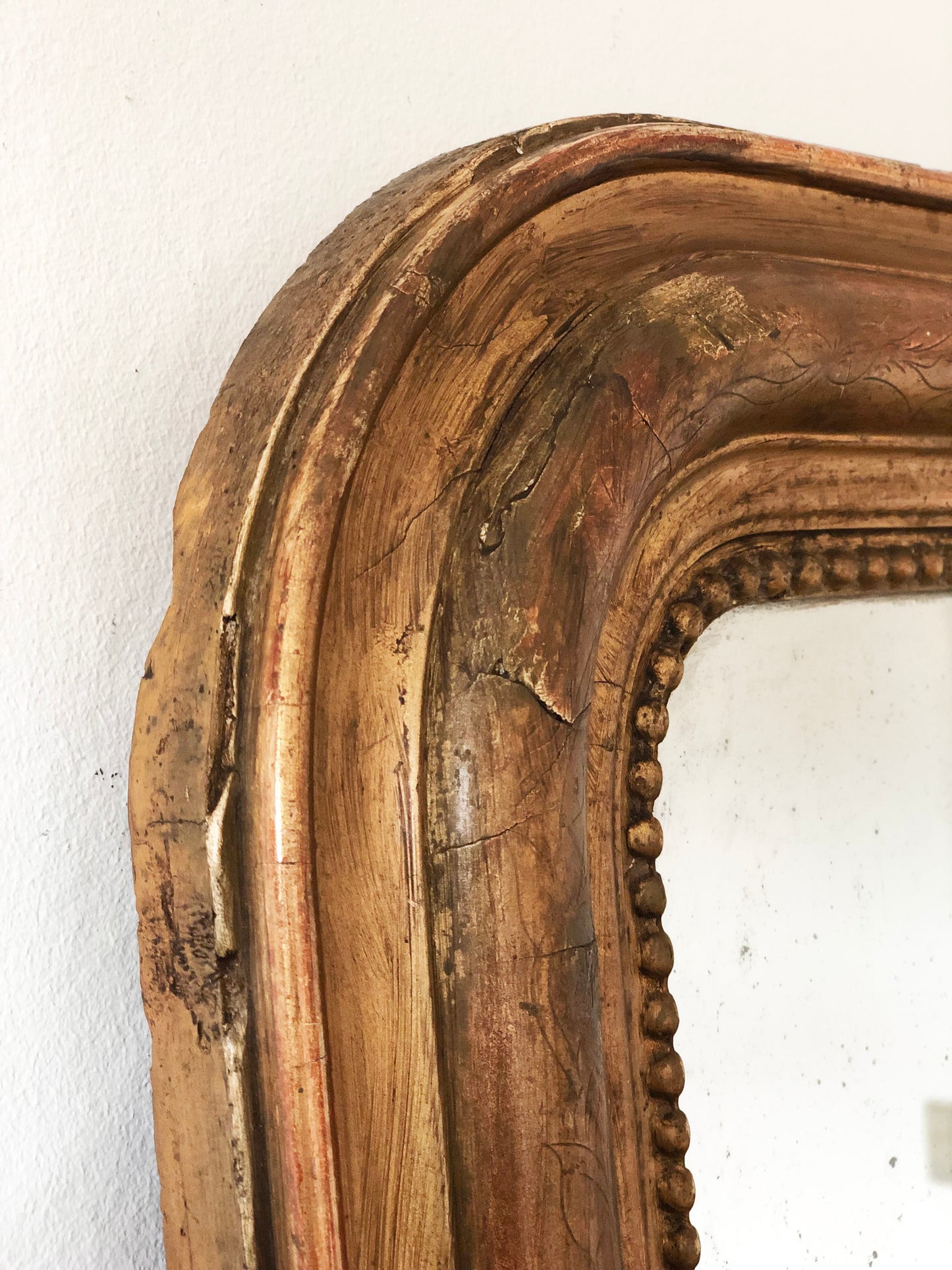 Large Antique Louis Philippe French Giltwood Mirror Late 19th Century