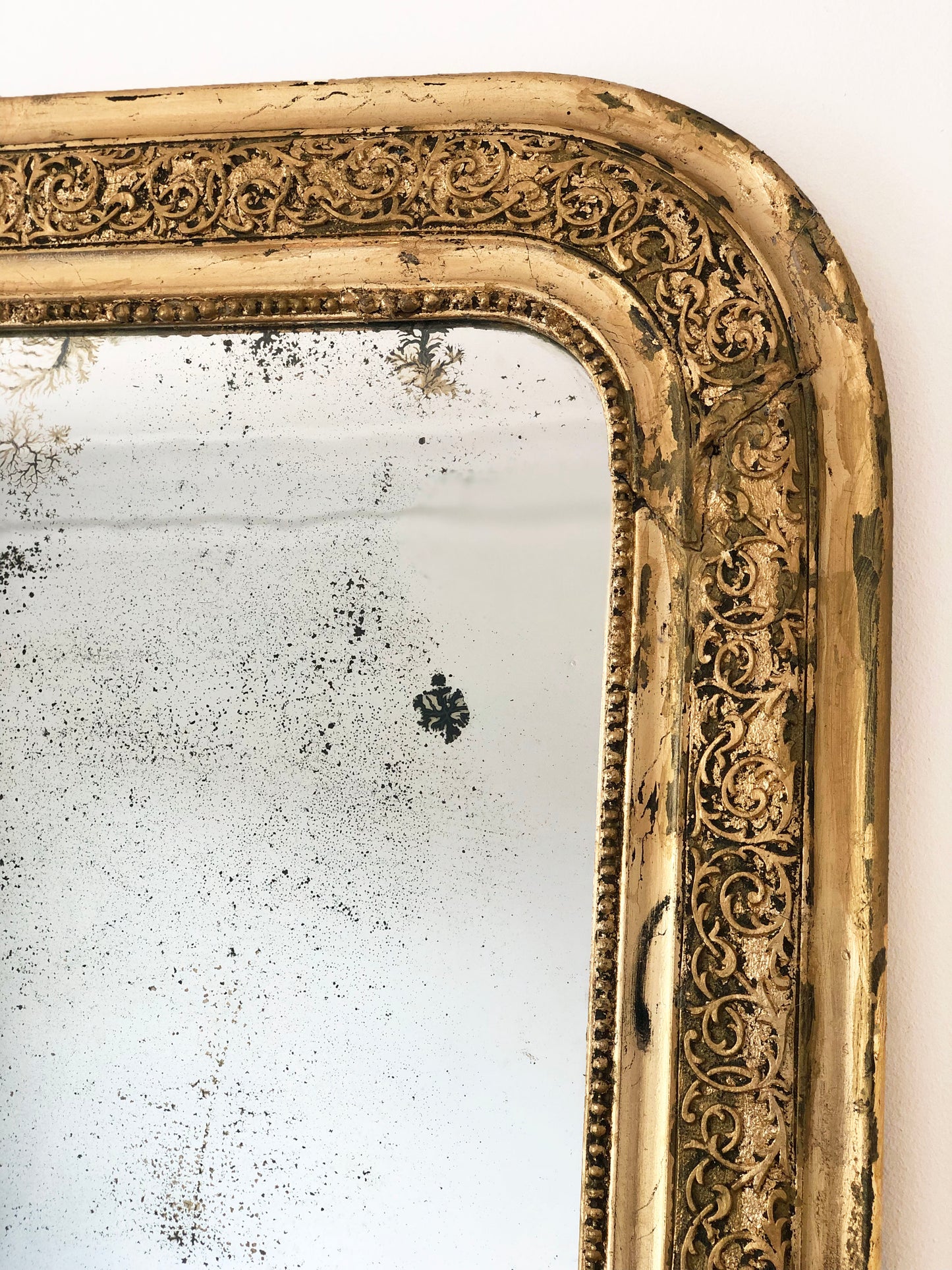 Large Antique Louis Philippe French Giltwood Mirror Late 19th Century