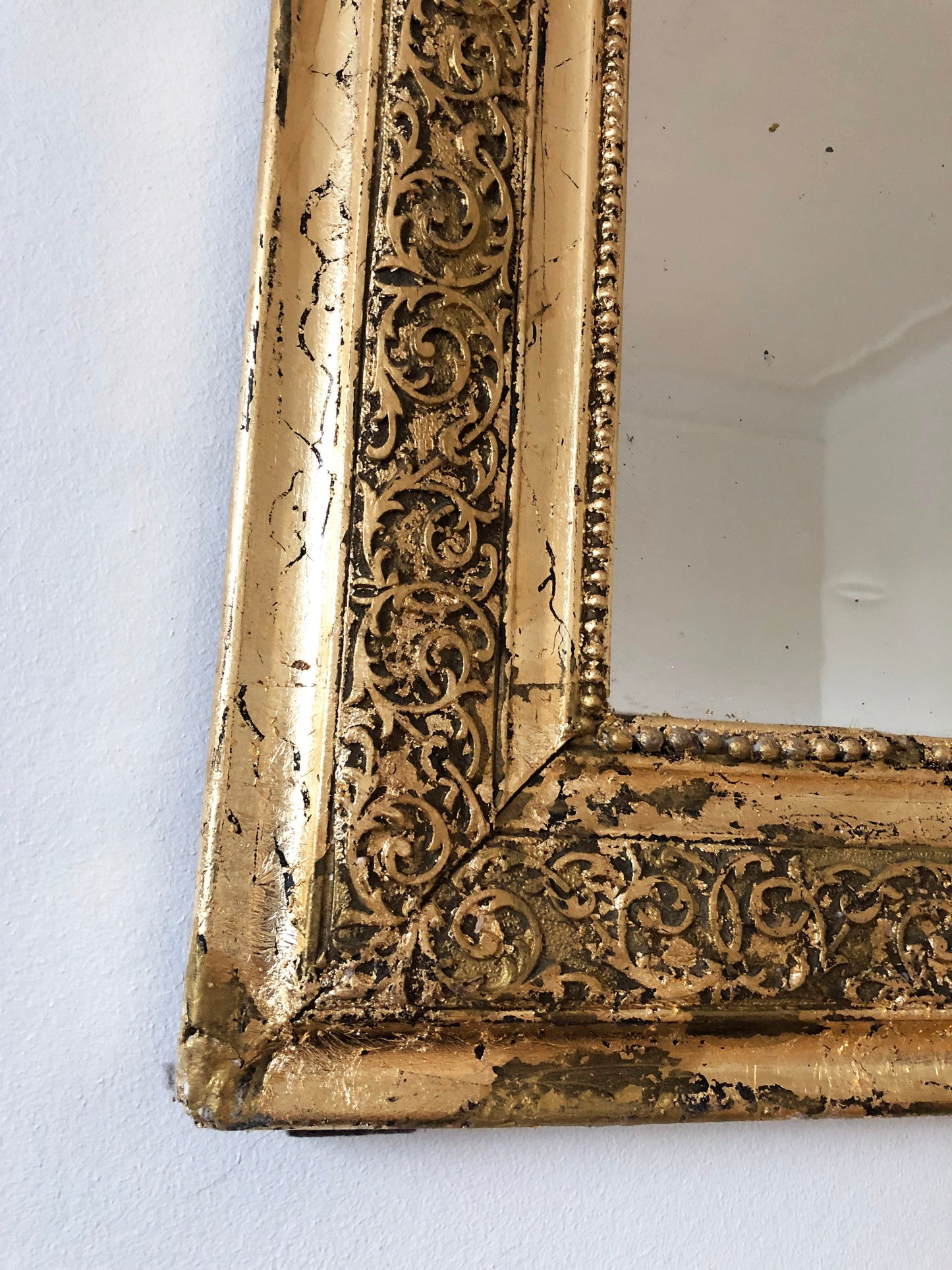 Large Antique Louis Philippe French Giltwood Mirror Late 19th Century