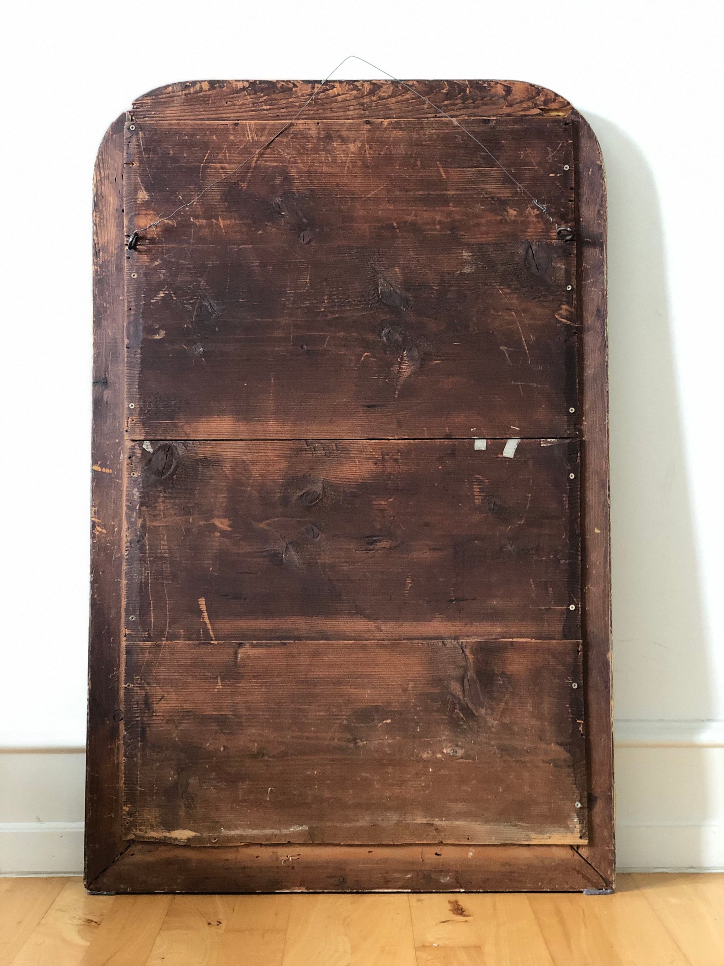 Large Antique Louis Philippe French Mirror in Black and Gold, Late 19th Century
