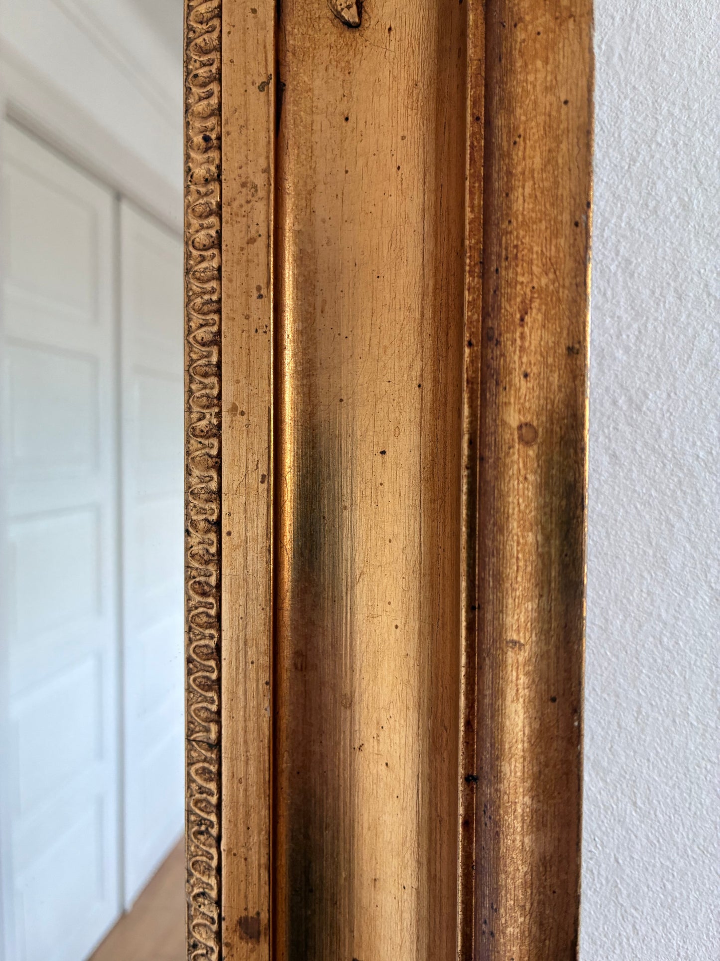 Large Antique Napoleon III Giltwood French Wall Mirror, 19th Century