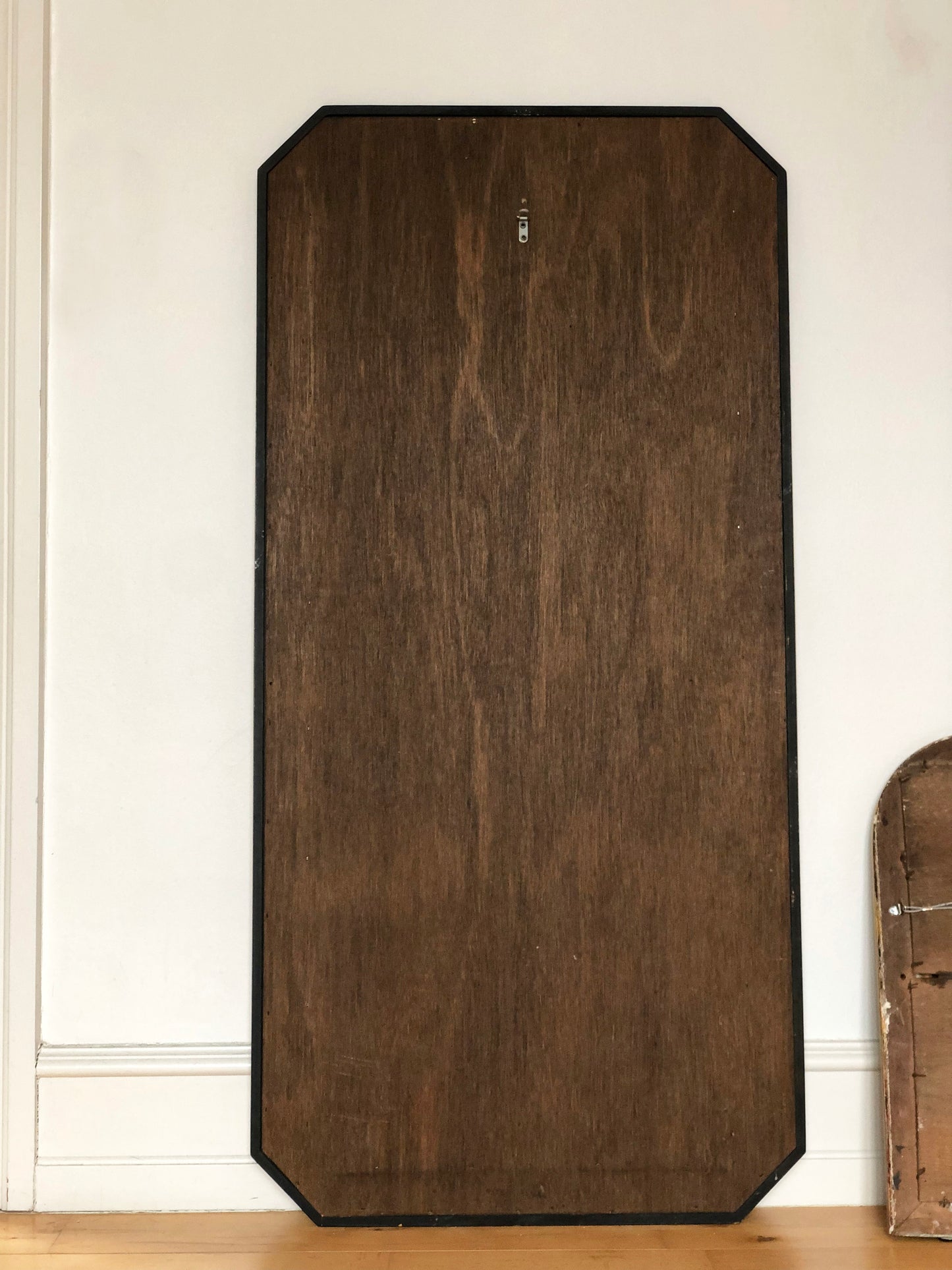 Large Vintage Deknudt Full Length Beveled Panel Mirror – Silver and Black, Belgium, 1980s
