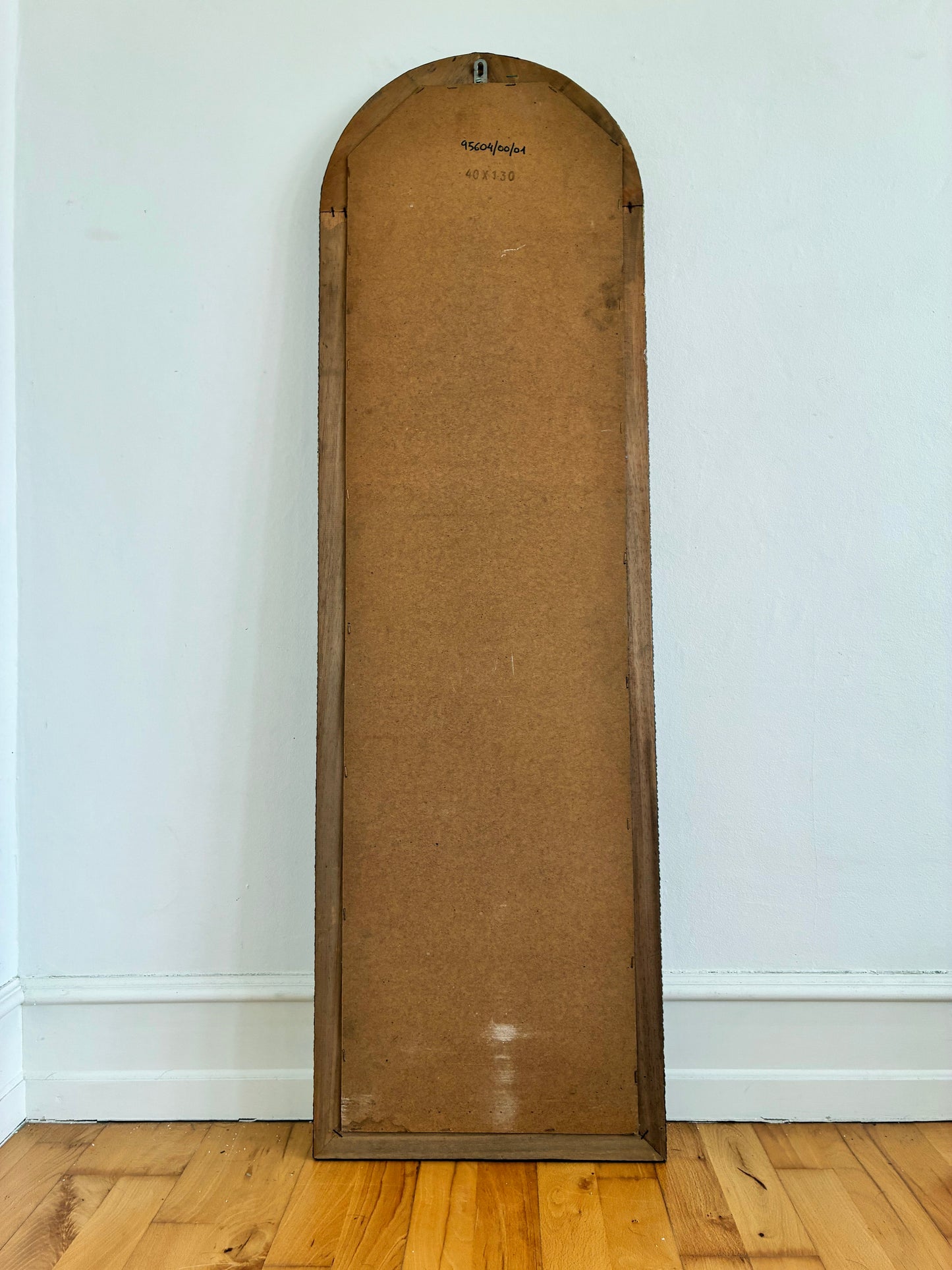 Large Vintage Spanish Venetian-Style Wall Mirror, Full Length Brass, 1980s Hollywood Regency