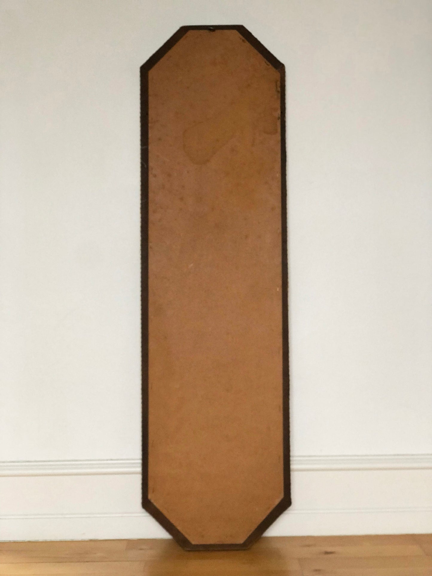Large Vintage Venetian Full Length Brass Mirror – Gold Hollywood Regency, Spanish 1990s