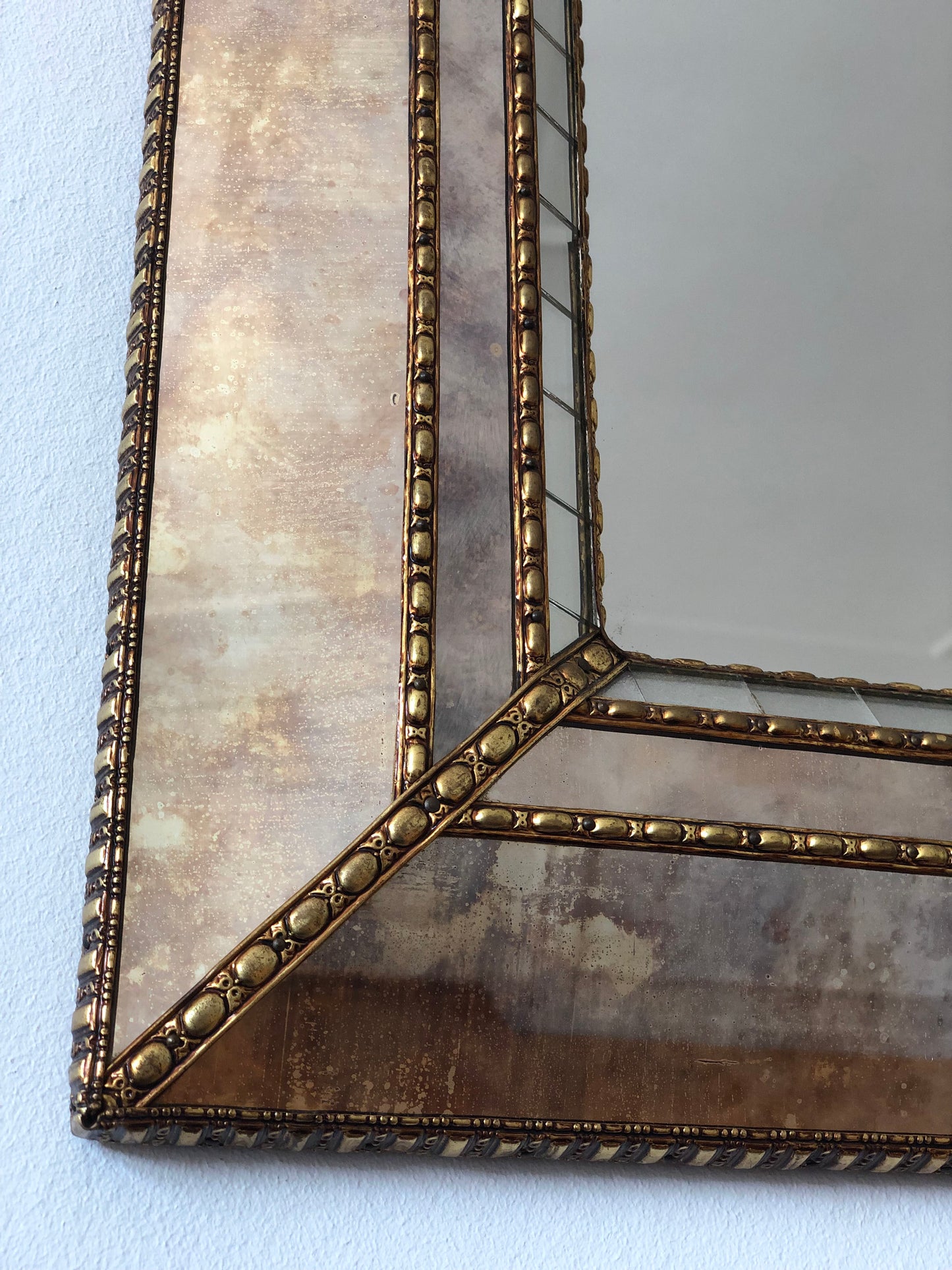Large Vintage Venetian Mirror Hollywood Regency in Gold Spain 1990s