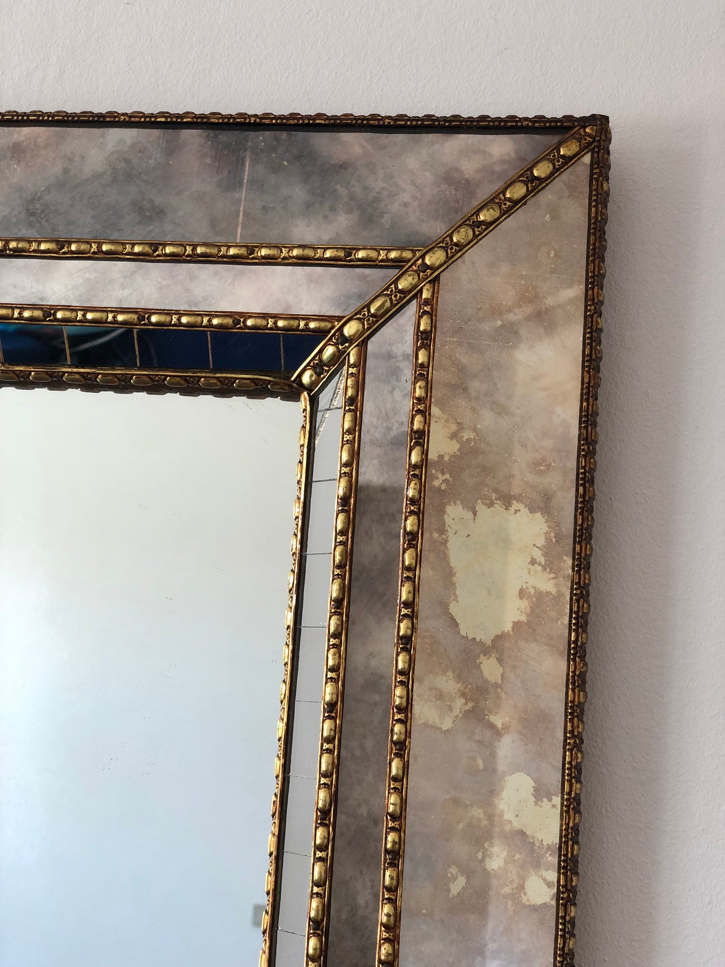 Large Vintage Venetian Mirror Hollywood Regency in Gold Spain 1990s
