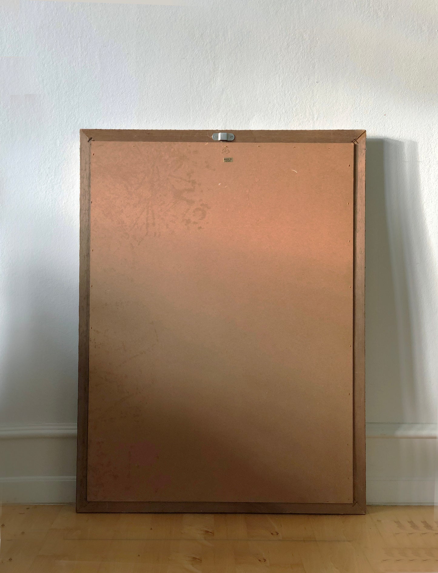 Large Vintage Venetian Rectangular Mirror Hollywood Regency in Gold Spain 1990s