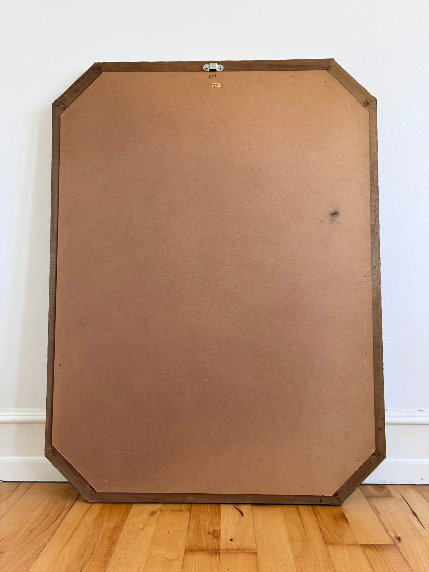 Large Vintage Venetian Rectangular Brass Mirror – Gold Hollywood Regency, Spanish 1990s