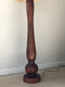 Large Vintage Carved Tree Trunk Floor Lamp with Linen Shade 1972