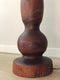 Large Vintage Carved Tree Trunk Floor Lamp with Linen Shade 1972