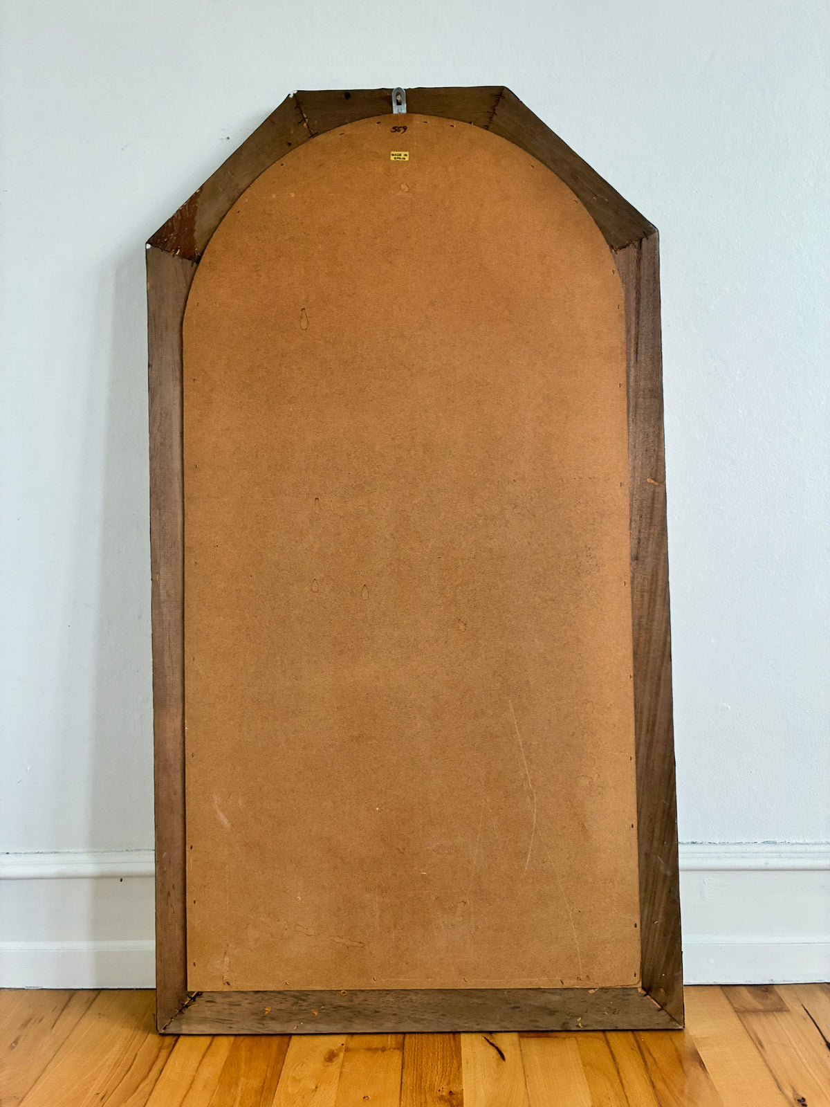 Large Vintage Spanish Venetian-Style Wall Mirror, Brass, 1980s Hollywood Regency