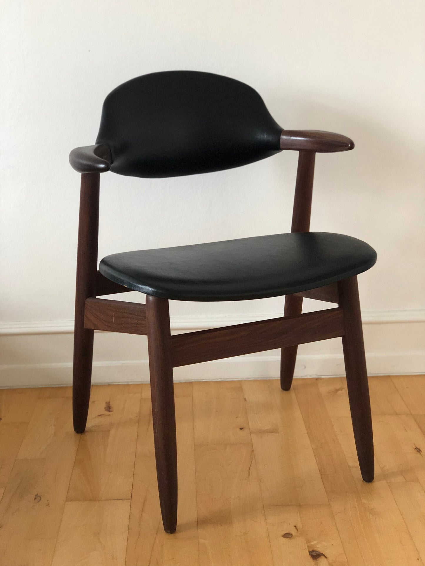 Mid Century Teak Cowhorn Chair Tijsseling 1960s