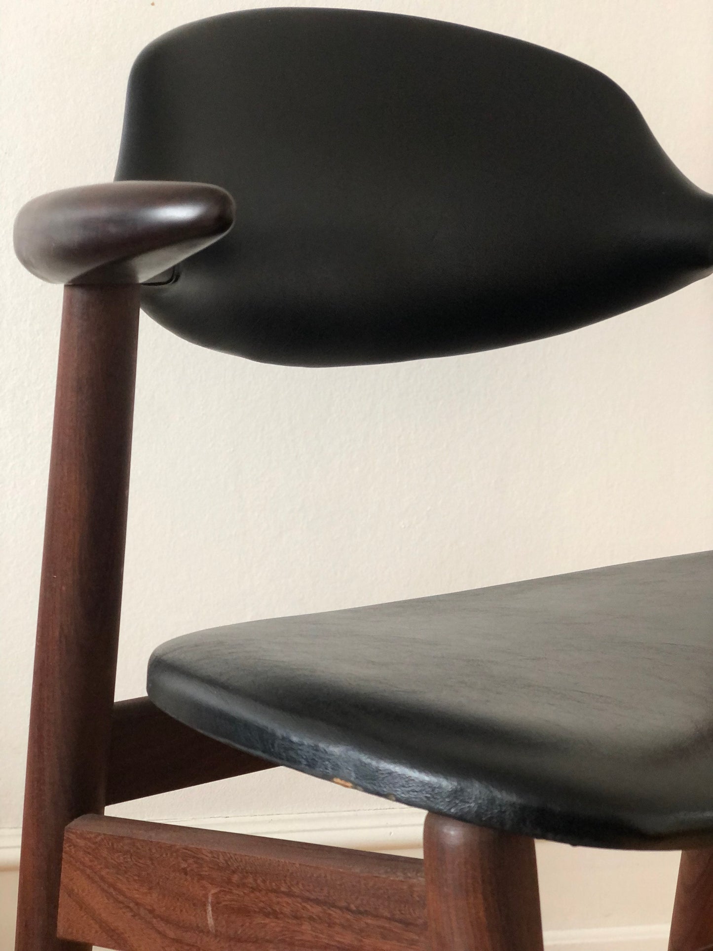 Mid Century Teak Cowhorn Chair Tijsseling 1960s