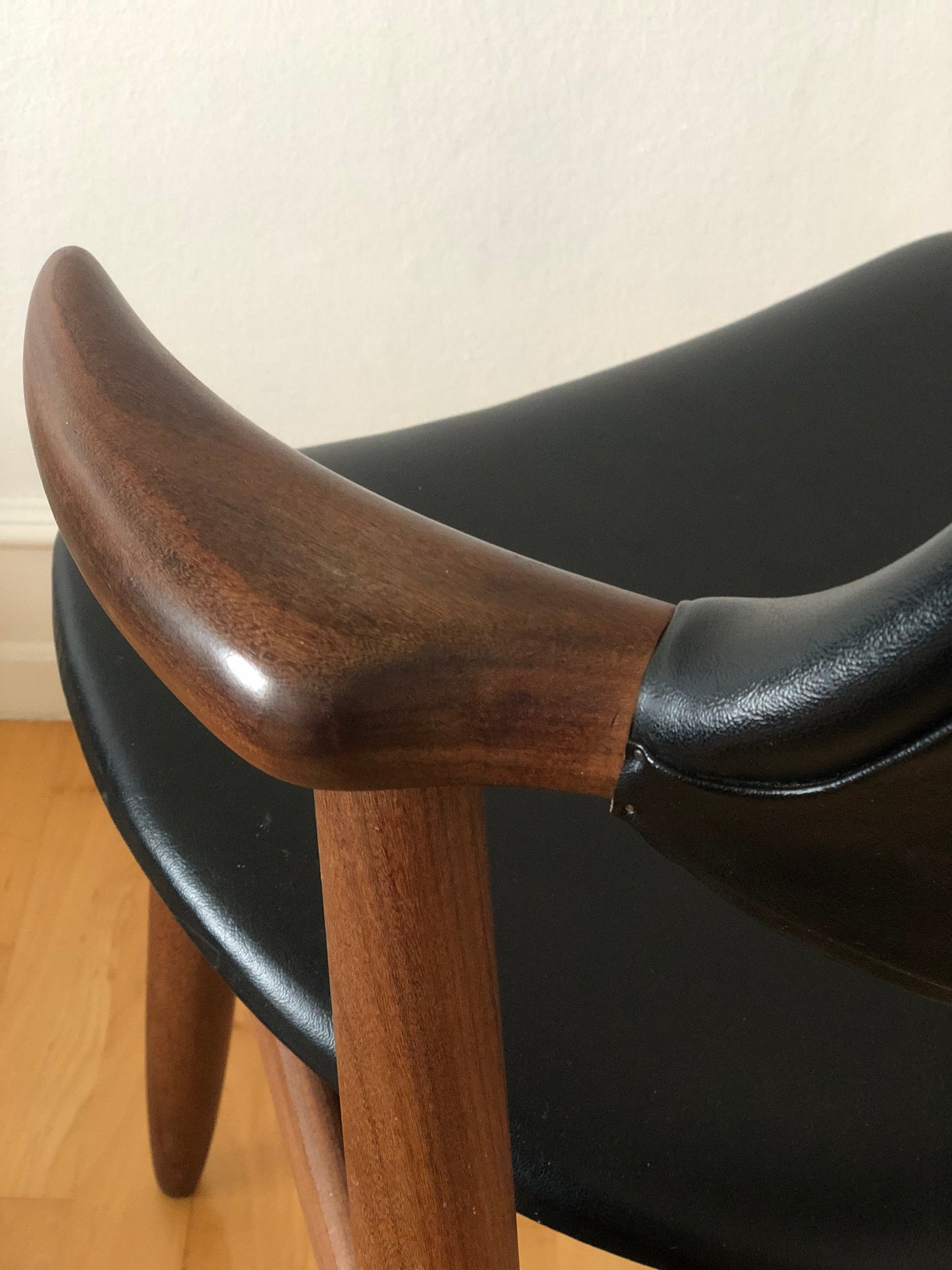 Mid Century Teak Cowhorn Chair Tijsseling 1960s