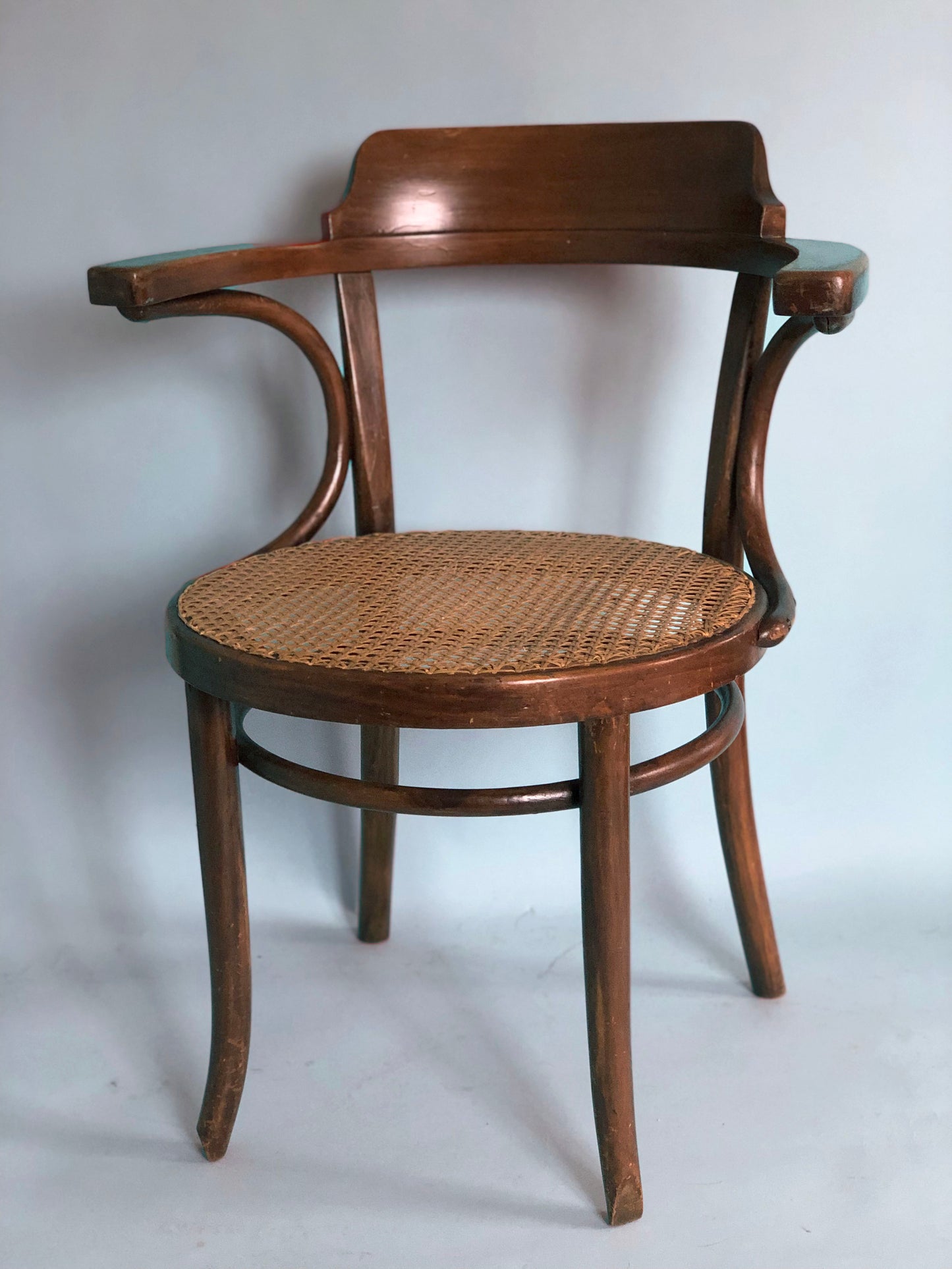 Mid Century Thonet Dining Chair Bentwood with Cane 1950s Set of 2