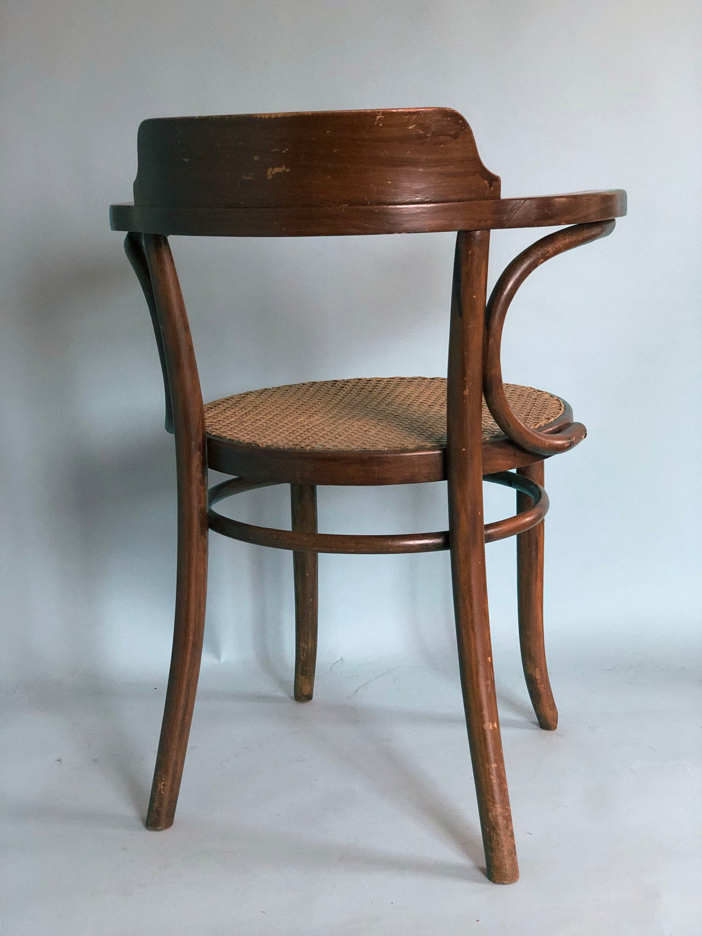 Mid Century Thonet Dining Chair Bentwood with Cane 1950s Set of 2