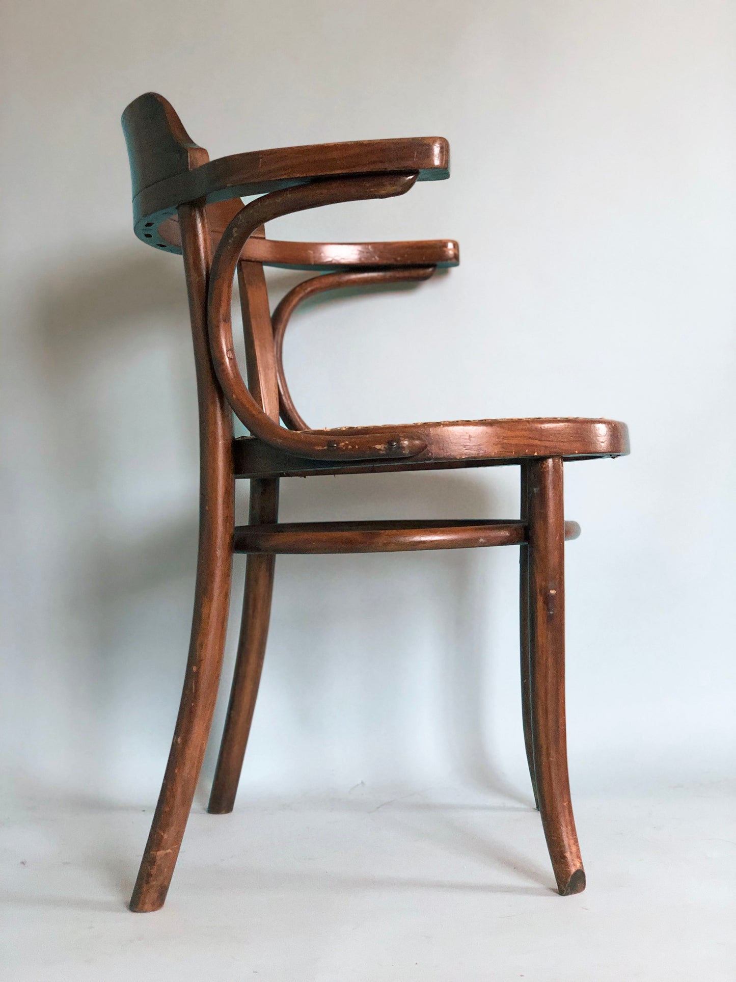 Mid Century Thonet Dining Chair Bentwood with Cane 1950s Set of 2