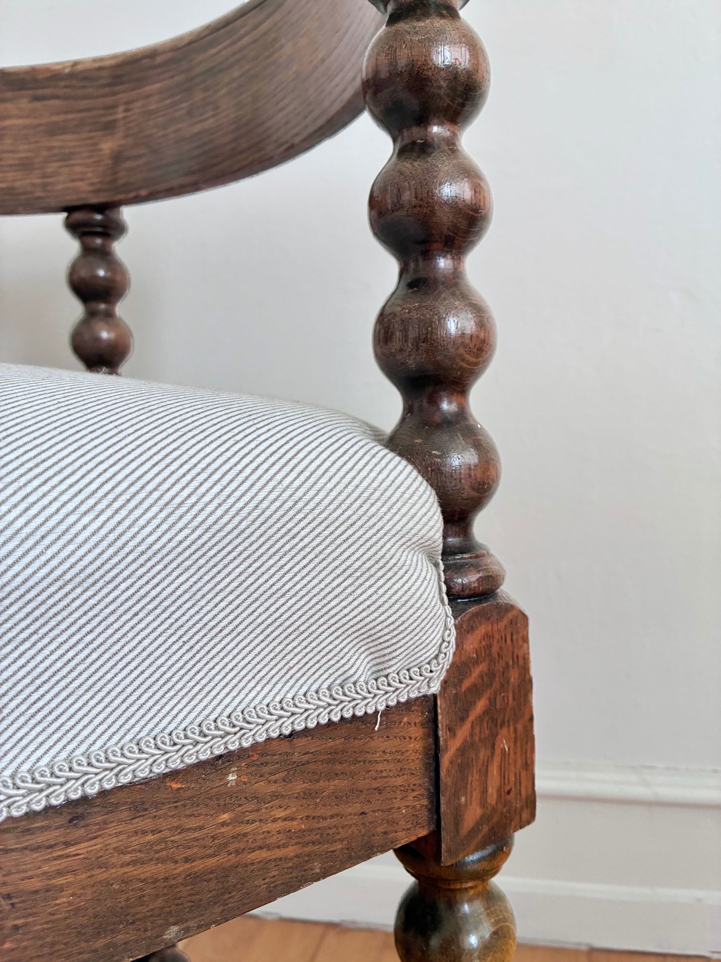 Pair Of Antique Edwardian Bobbin Corner Chairs, English 1900