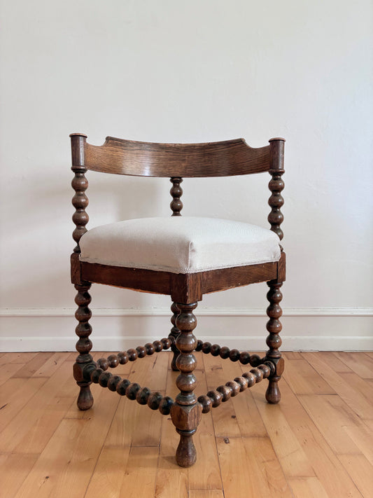 Antique Edwardian Bobbin Corner Chairs, English 1900