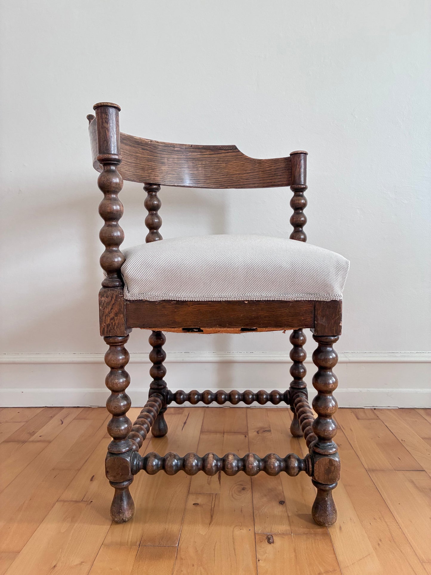 Pair Of Antique Edwardian Bobbin Corner Chairs, English 1900
