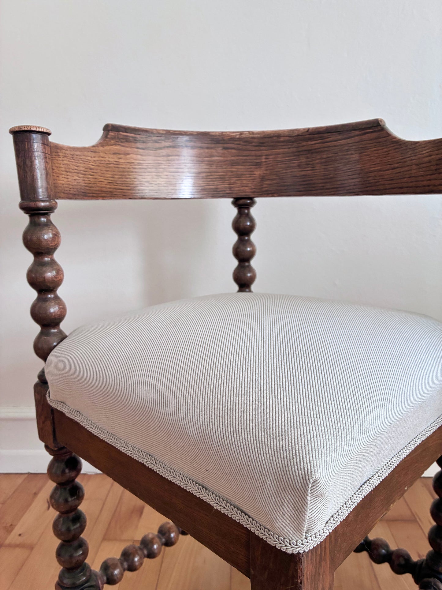 Pair Of Antique Edwardian Bobbin Corner Chairs, English 1900