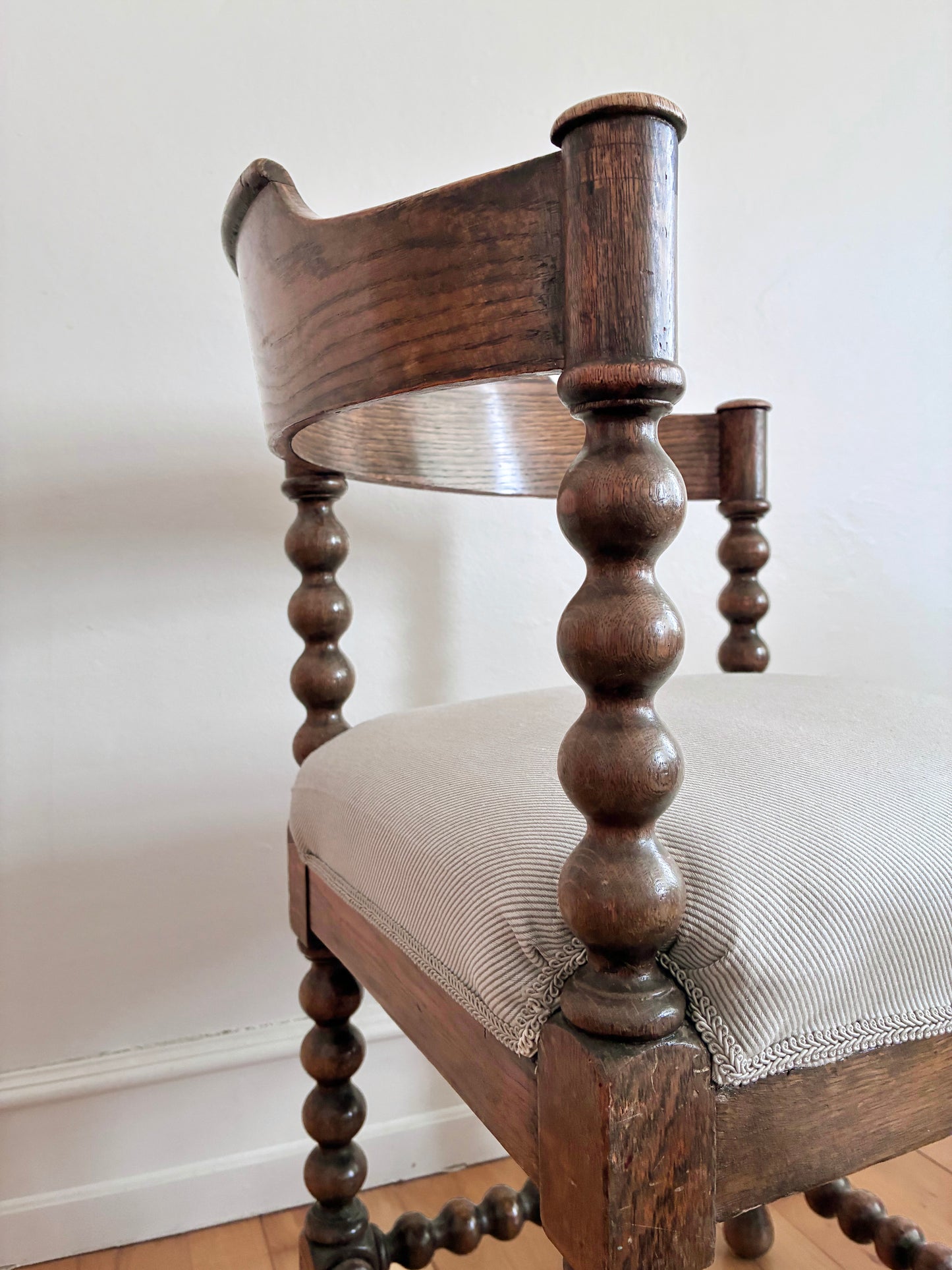Antique Edwardian Bobbin Corner Chairs, English 1900