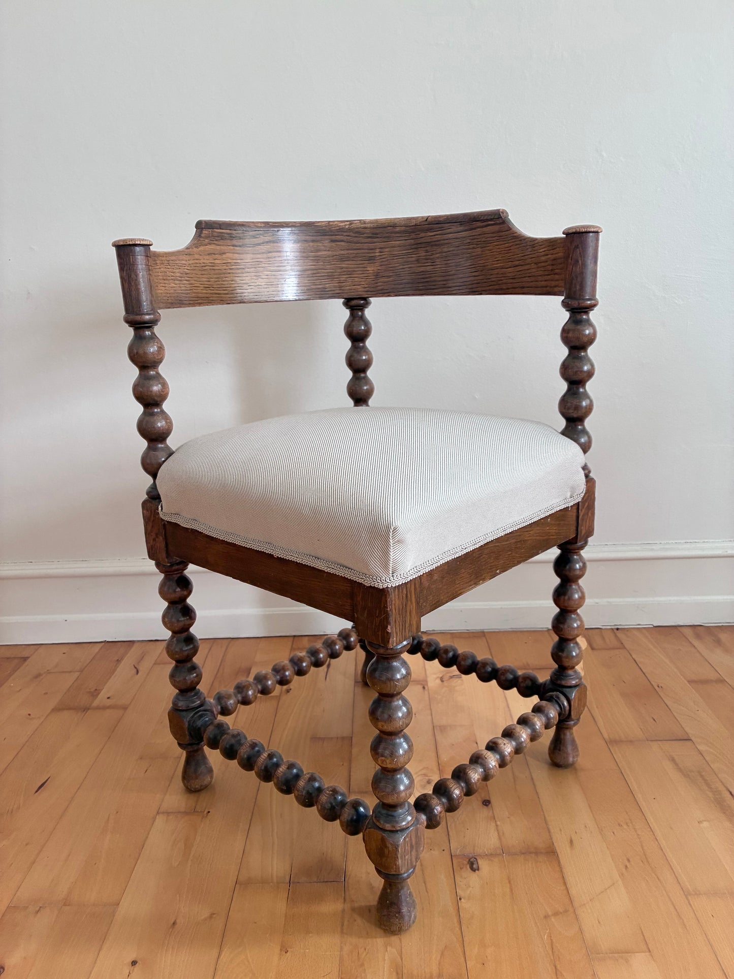 Pair Of Antique Edwardian Bobbin Corner Chairs, English 1900