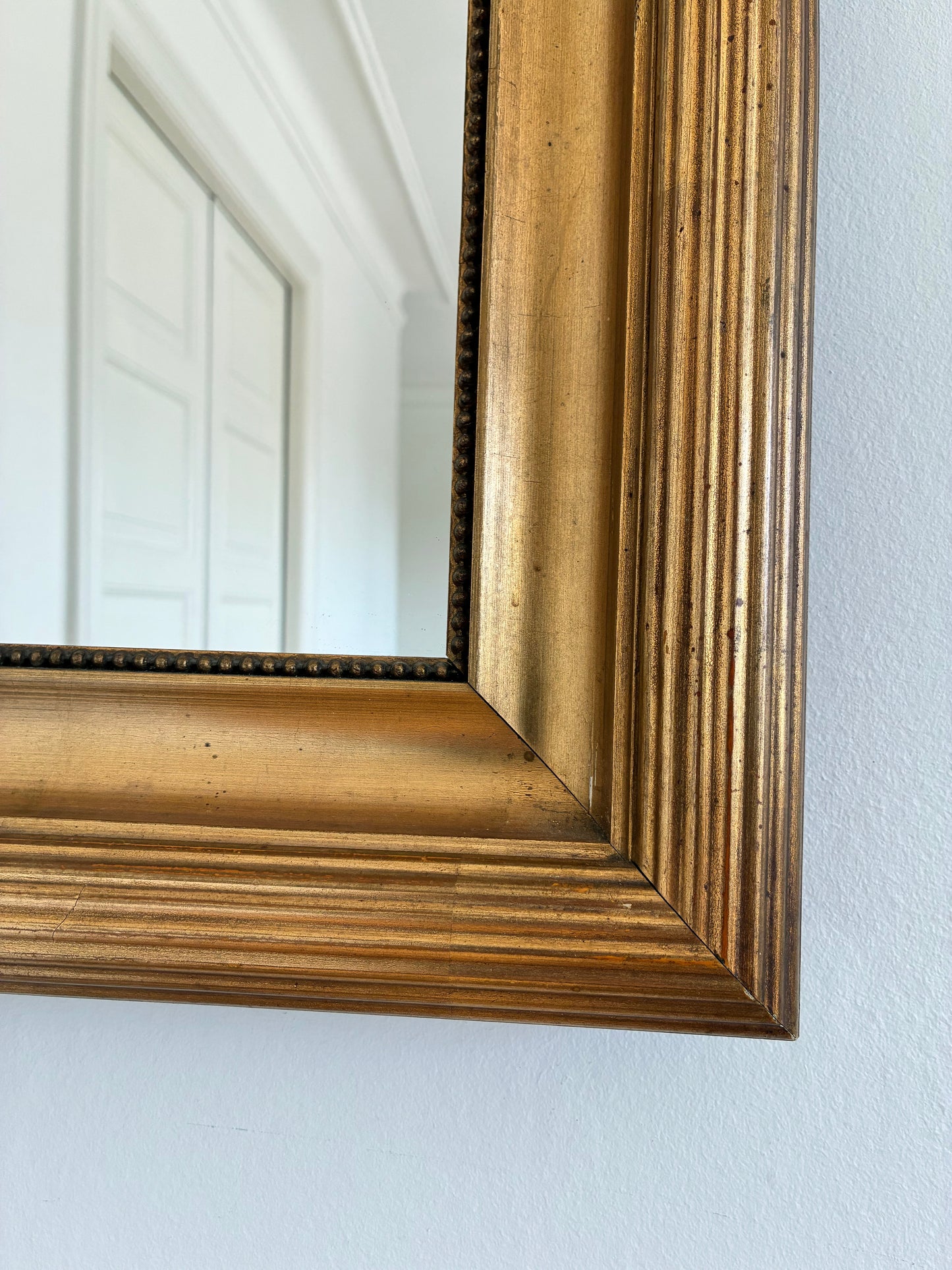 Pair of Antique Danish Giltwood Wall Mirrors, Late 19th Century