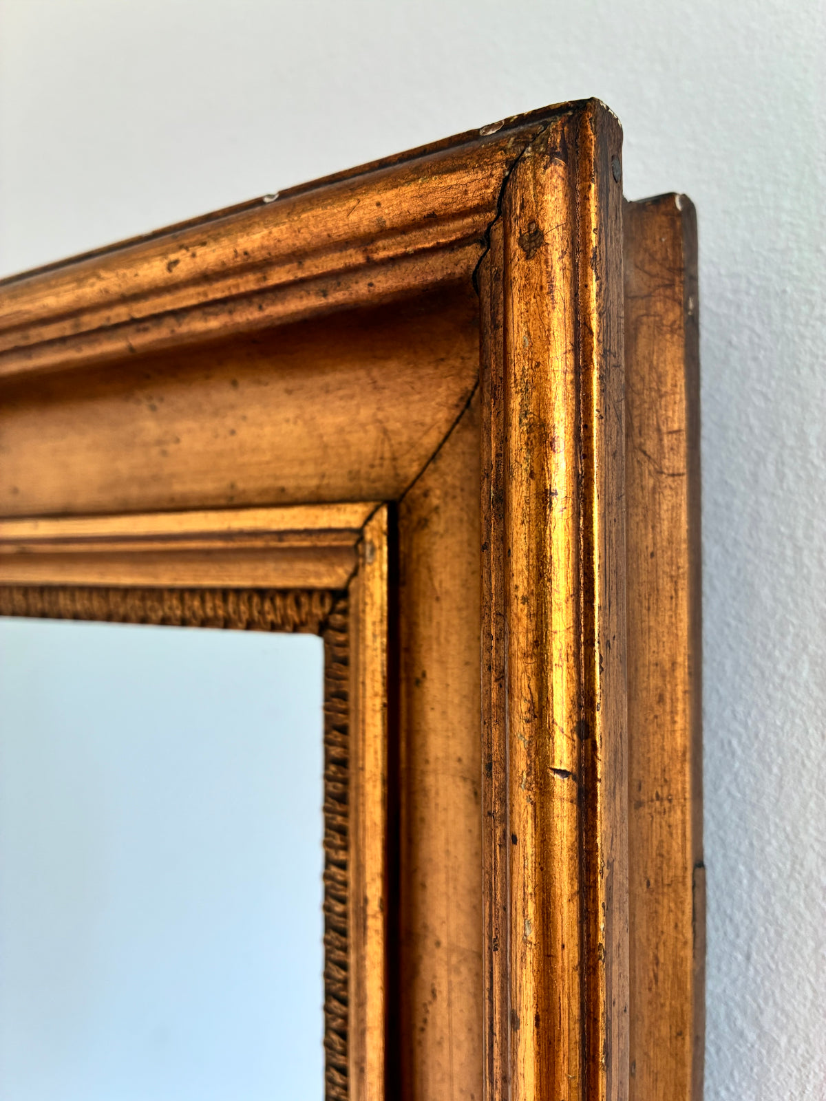 Pair of Antique French Giltwood Wall Mirrors, Late 19th Century